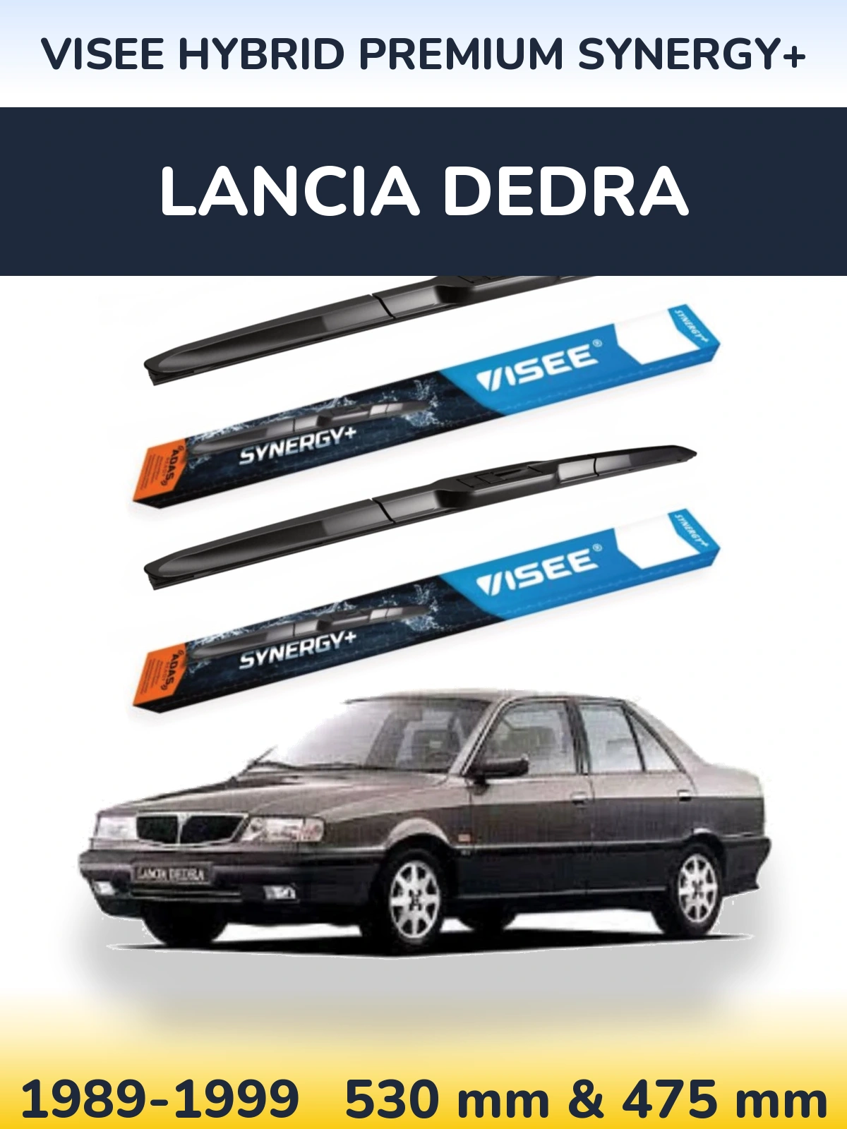 Komplet przednich wycieraczek VISEE HYBRID PREMIUM SYNERGY+ 530 & 475 mm do Lancia Dedra 1989-1999