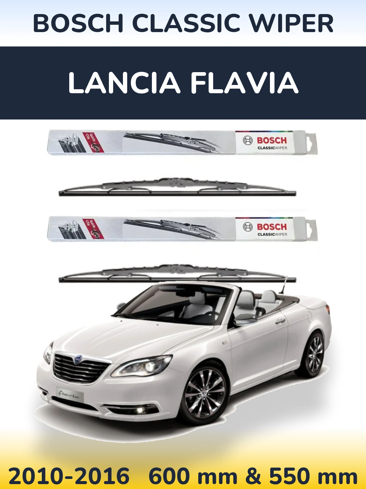 Komplet przednich wycieraczek BOSCH Classic Wiper 600 & 550 mm do Lancia Flavia 2010-2016