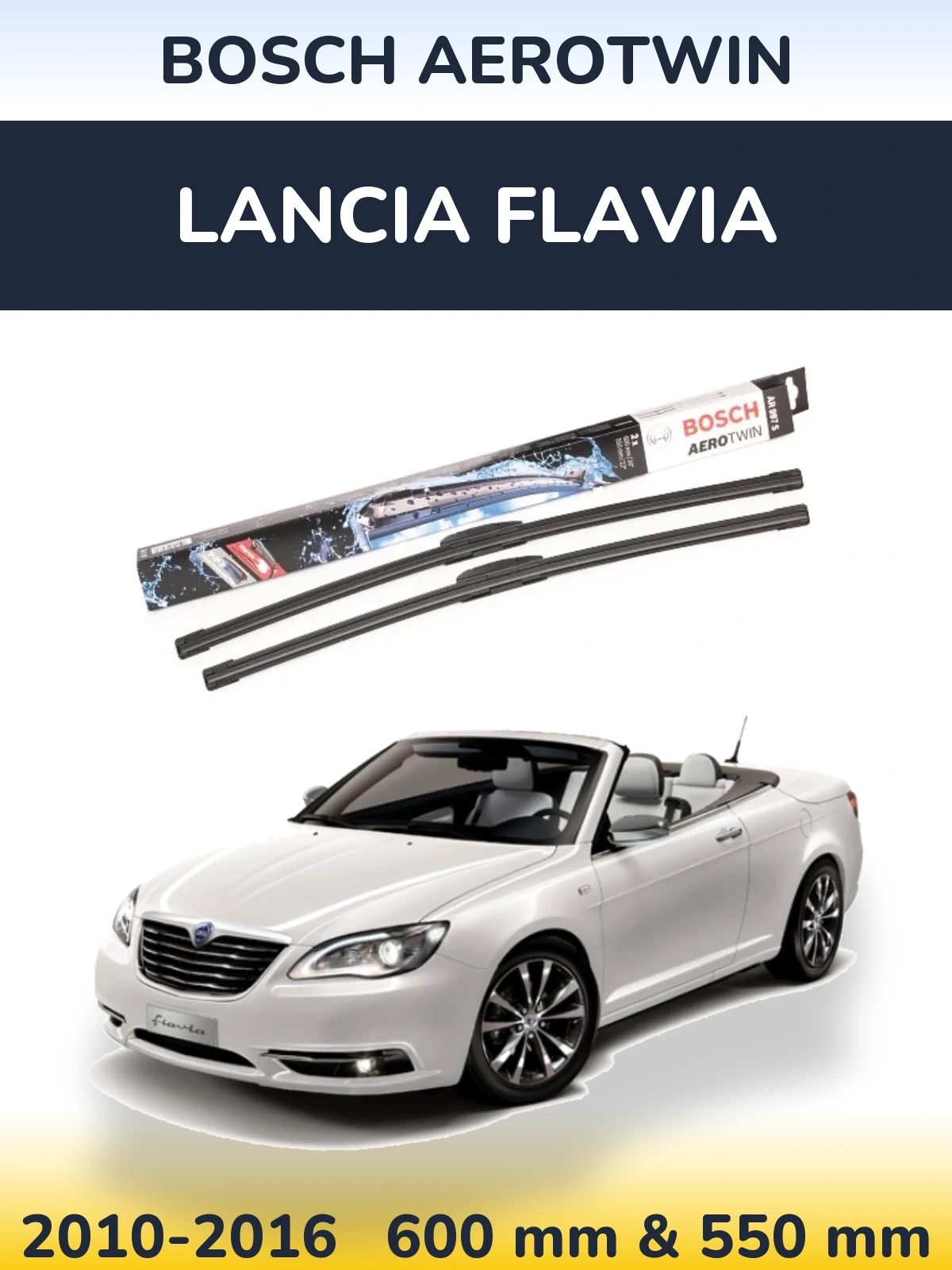 Komplet przednich wycieraczek BOSCH AeroTwin 600 & 550 mm do Lancia Flavia 2010-2016