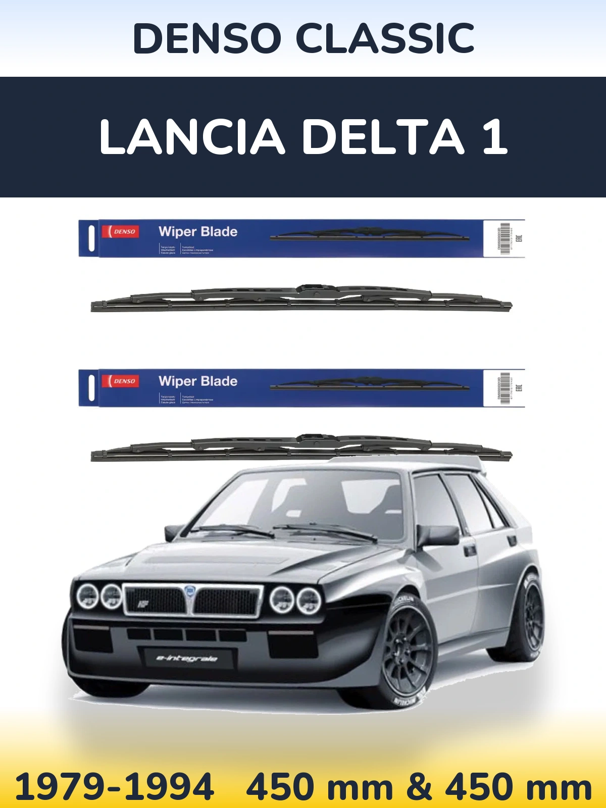 Komplet przednich wycieraczek Denso Classic 450 & 450 mm do Lancia Delta 1 1979-1994