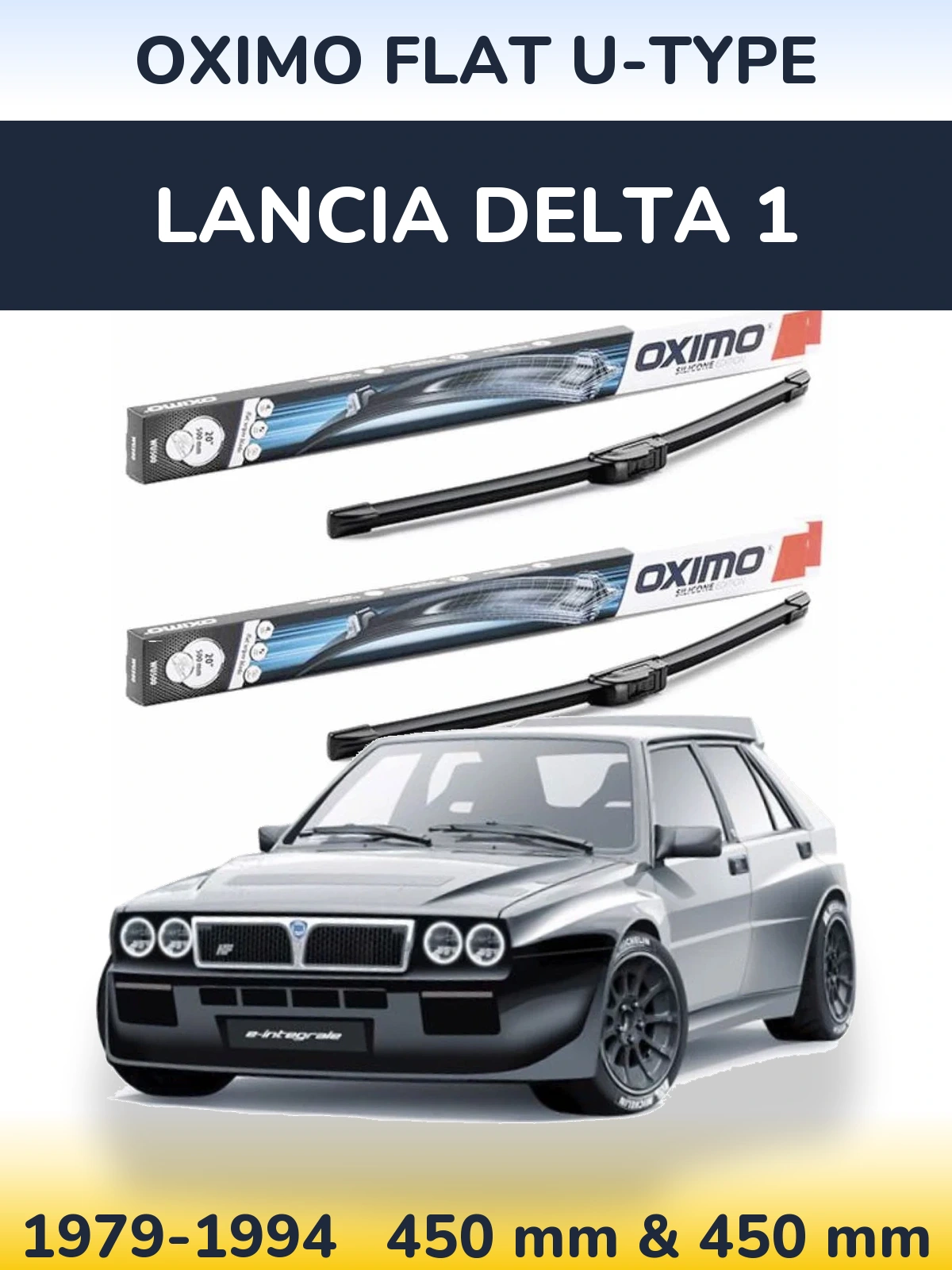 Komplet przednich wycieraczek Oximo Flat U-type 450 & 450 mm do Lancia Delta 1 1979-1994