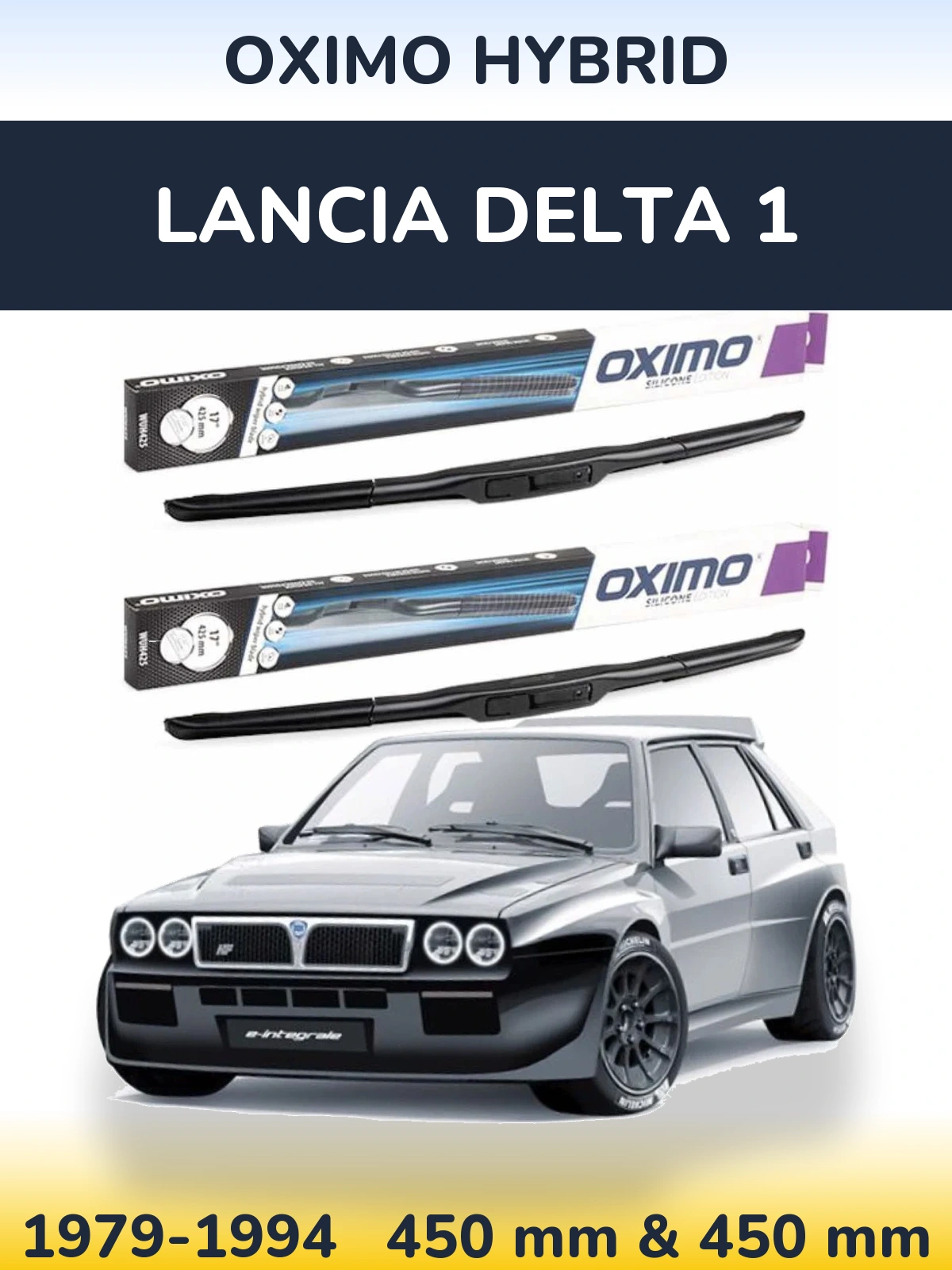 Komplet przednich wycieraczek Oximo Hybrid 450 & 450 mm do Lancia Delta 1 1979-1994