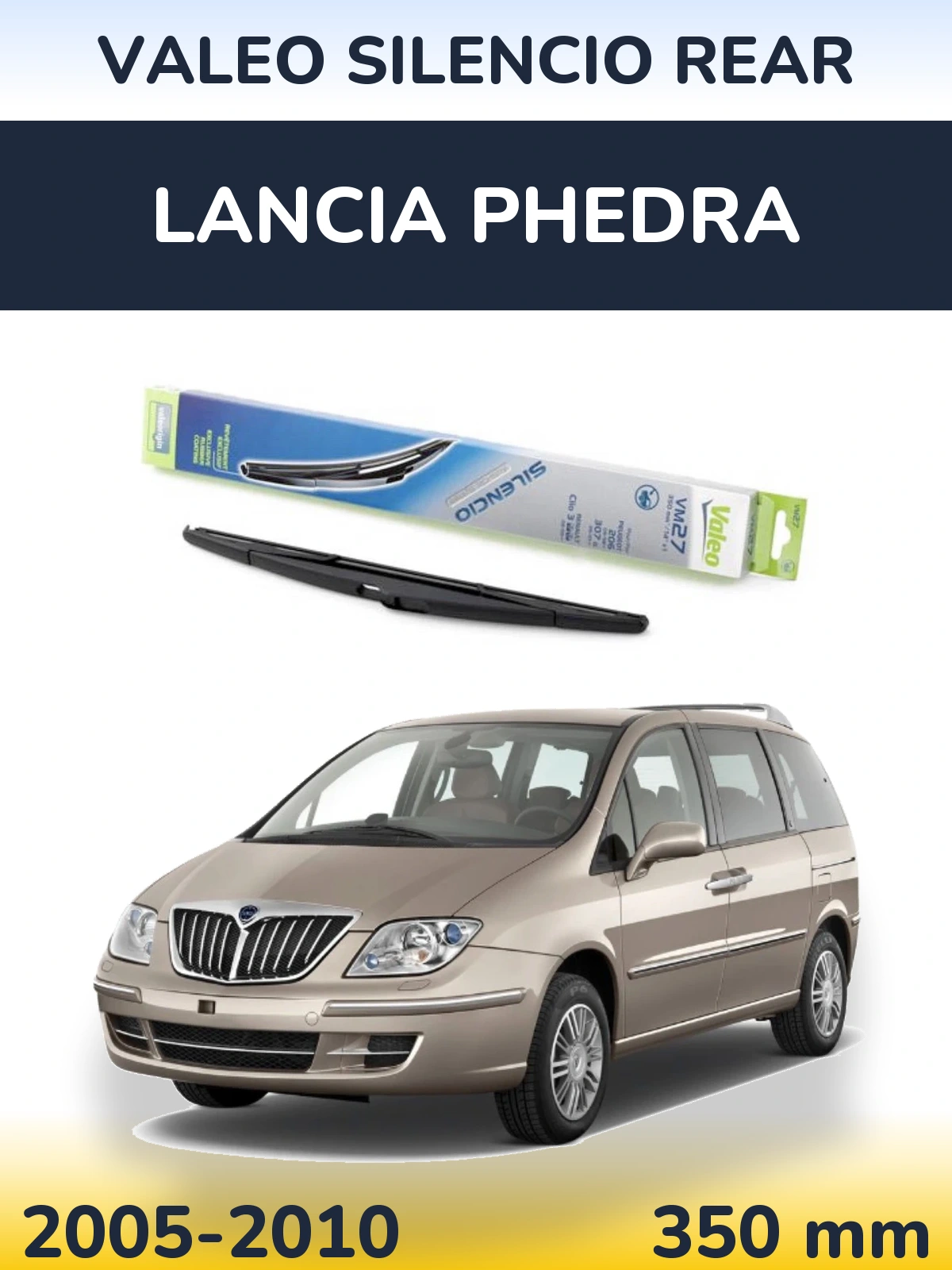 Rear wiper blade Valeo Silencio Rear 350 mm for Lancia Phedra 2005-2010