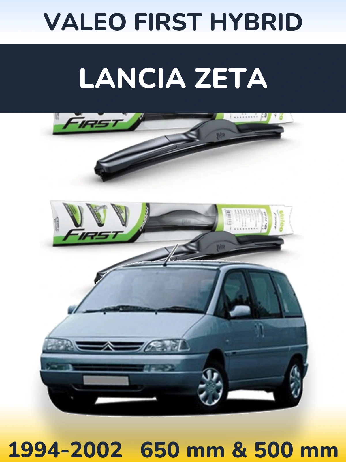 Komplet przednich wycieraczek Valeo First Hybrid 650 & 500 mm do Lancia Zeta 1994-2002