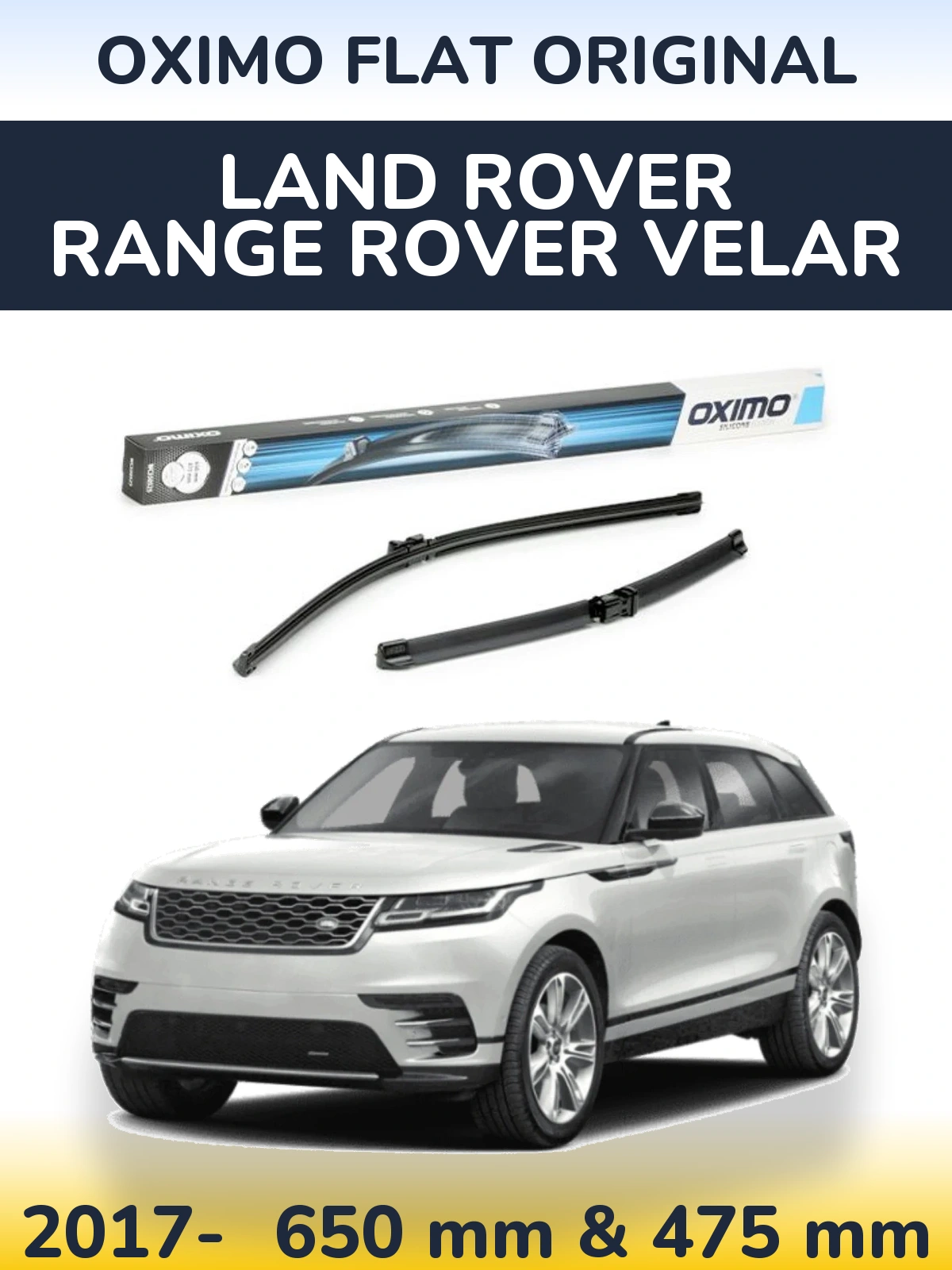 Komplet przednich wycieraczek Oximo Flat Original 650 & 475 mm do Land Rover Range Rover Velar 2017-2026
