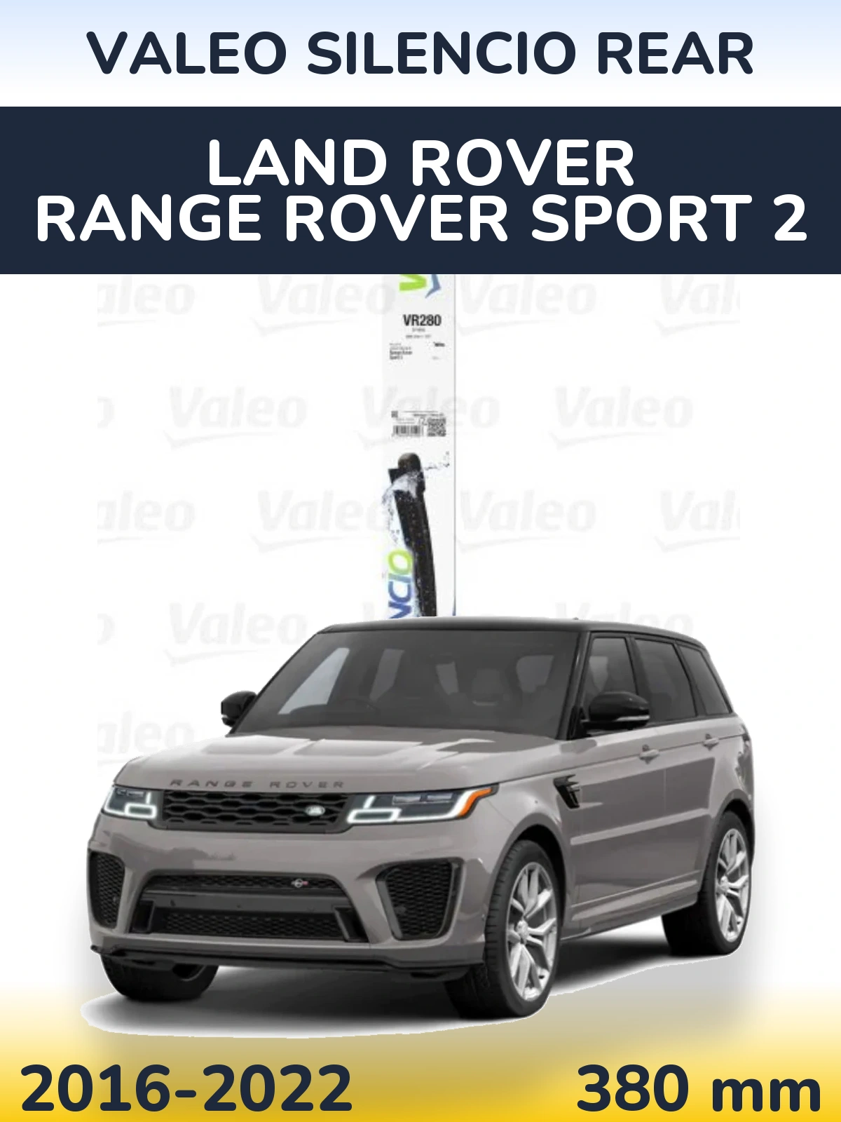 Rear wiper blade Valeo Silencio Rear 380 mm for Land Rover Range Rover Sport 2 2016-2022