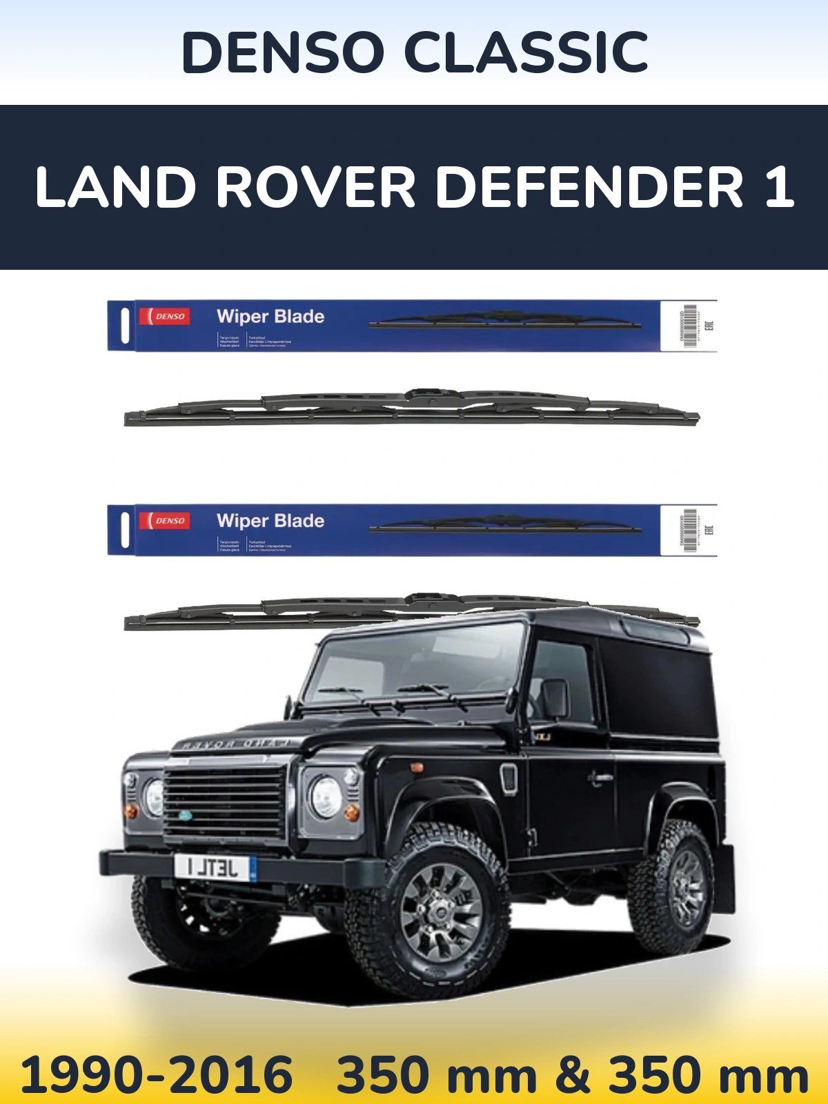 Komplet przednich wycieraczek Denso Classic 350 & 350 mm do Land Rover Defender 1 1990-2016