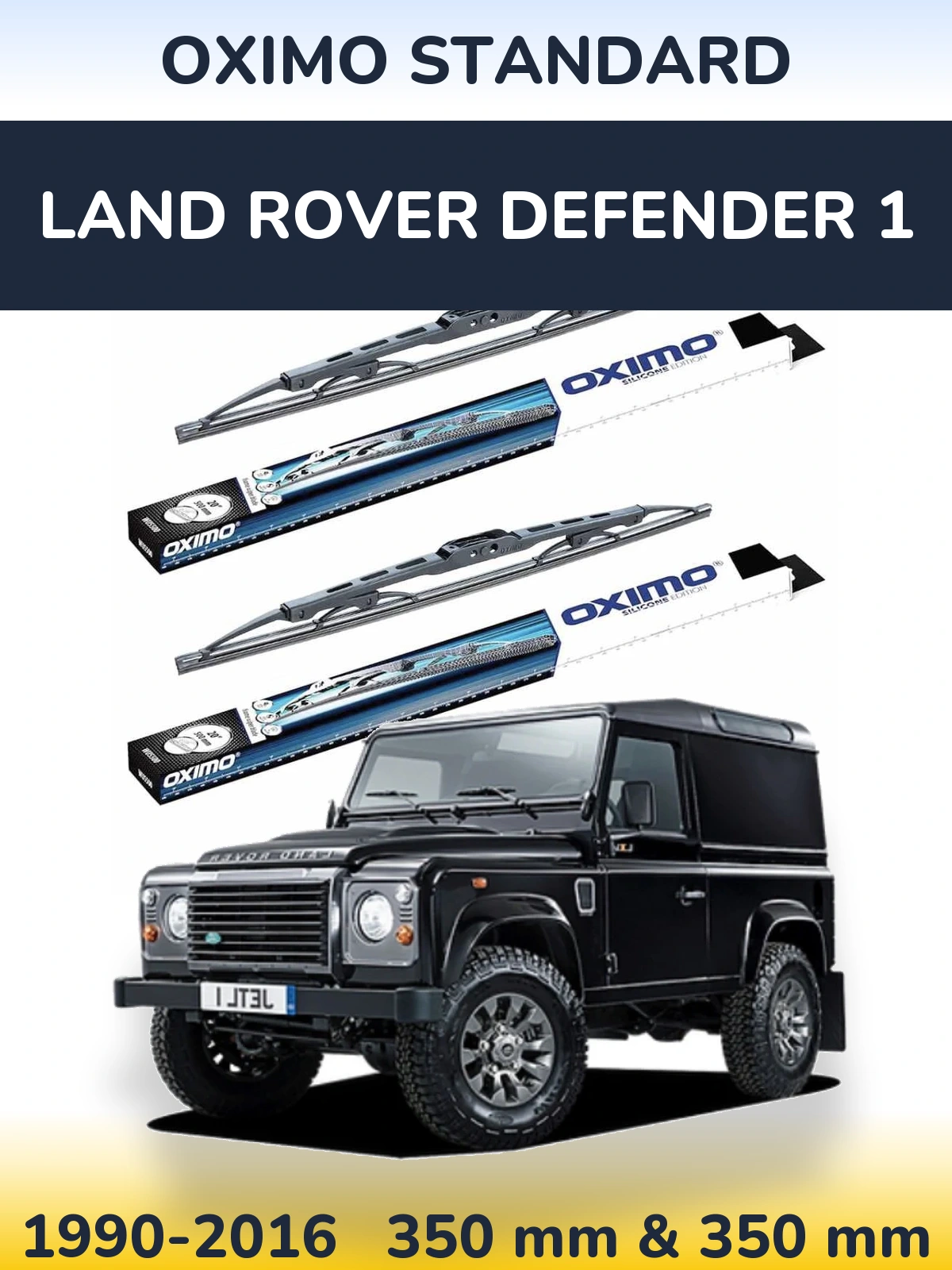 Комплект передних дворников Oximo Standard 350 & 350 мм для Land Rover Defender 1 1990-2016