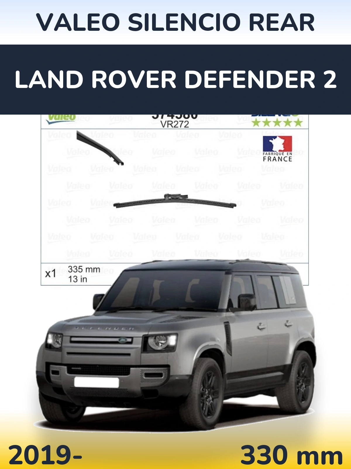 Rear wiper blade Valeo Silencio Rear 330 mm for Land Rover Defender 2 2019-2026