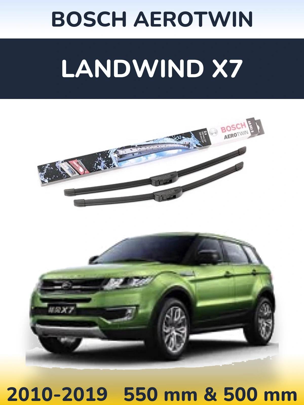 Komplet przednich wycieraczek BOSCH AeroTwin 550 & 500 mm do Landwind X7 2010-2019