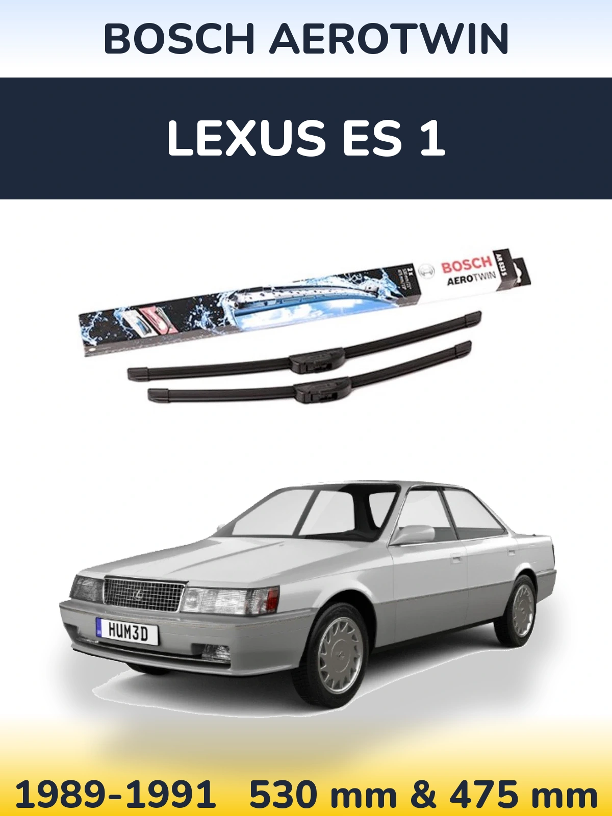 Komplet przednich wycieraczek BOSCH AeroTwin 530 & 475 mm do Lexus ES 1 1989-1991