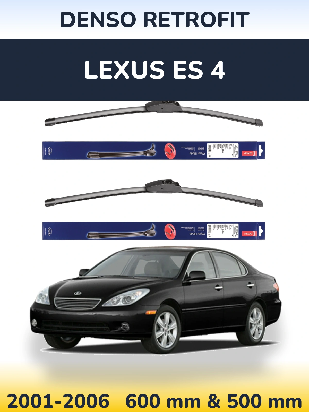 Комплект передніх щіток Denso Retrofit 600 & 500 мм для Lexus ES 4 2001-2006