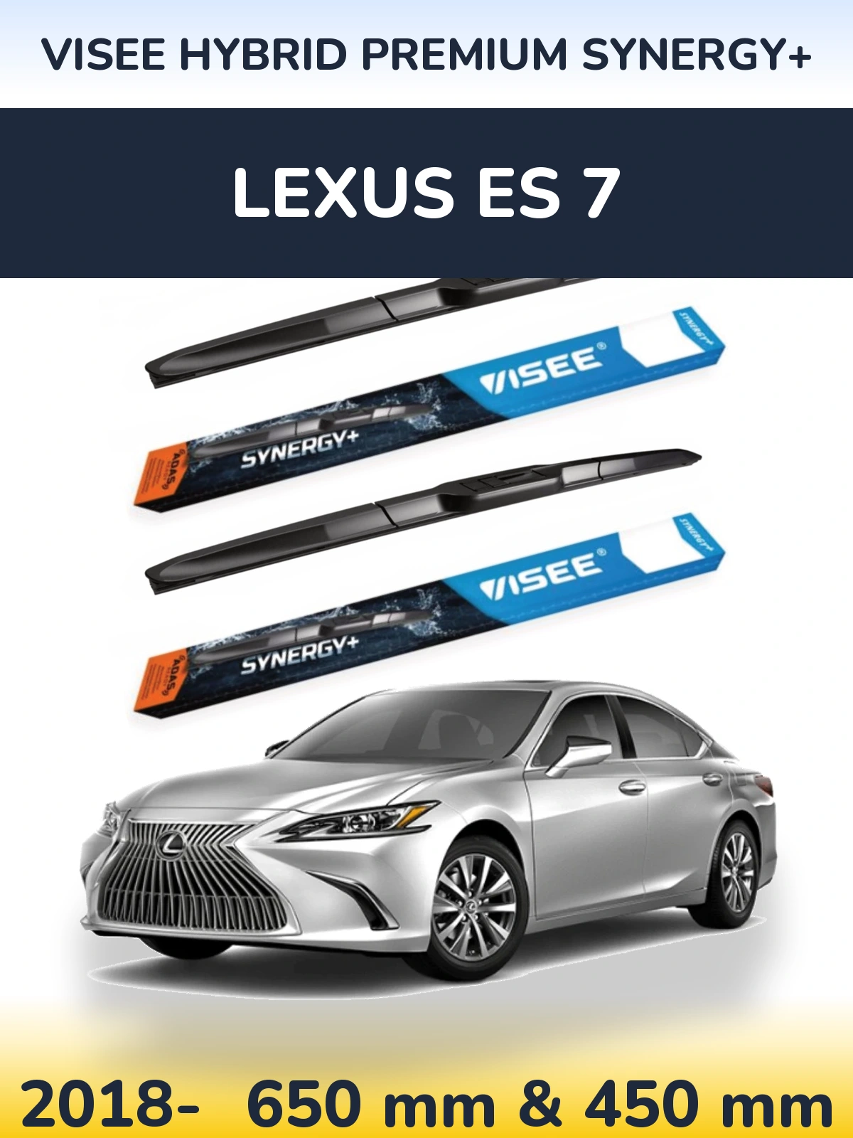 Комплект передніх щіток VISEE HYBRID PREMIUM SYNERGY+ 650 & 450 мм для Lexus ES 7 2018-2026