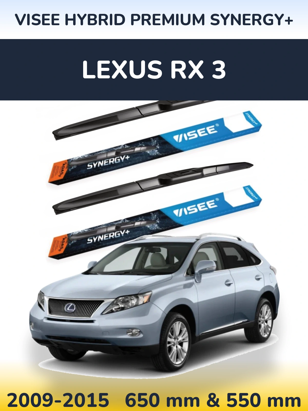 Комплект передних дворников VISEE HYBRID PREMIUM SYNERGY+ 650 & 550 мм для Lexus RX 3 2009-2015