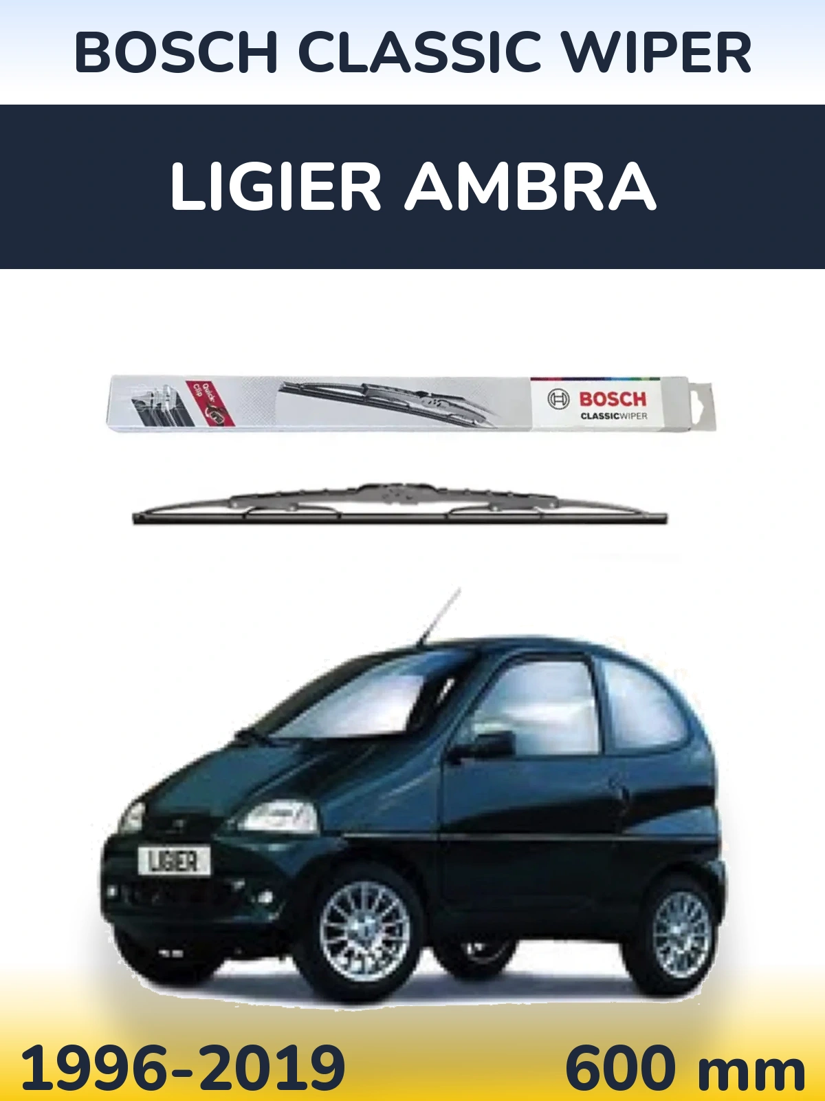 Przednia wycieraczka BOSCH Classic Wiper 600 mm do Ligier Ambra 1996-2019