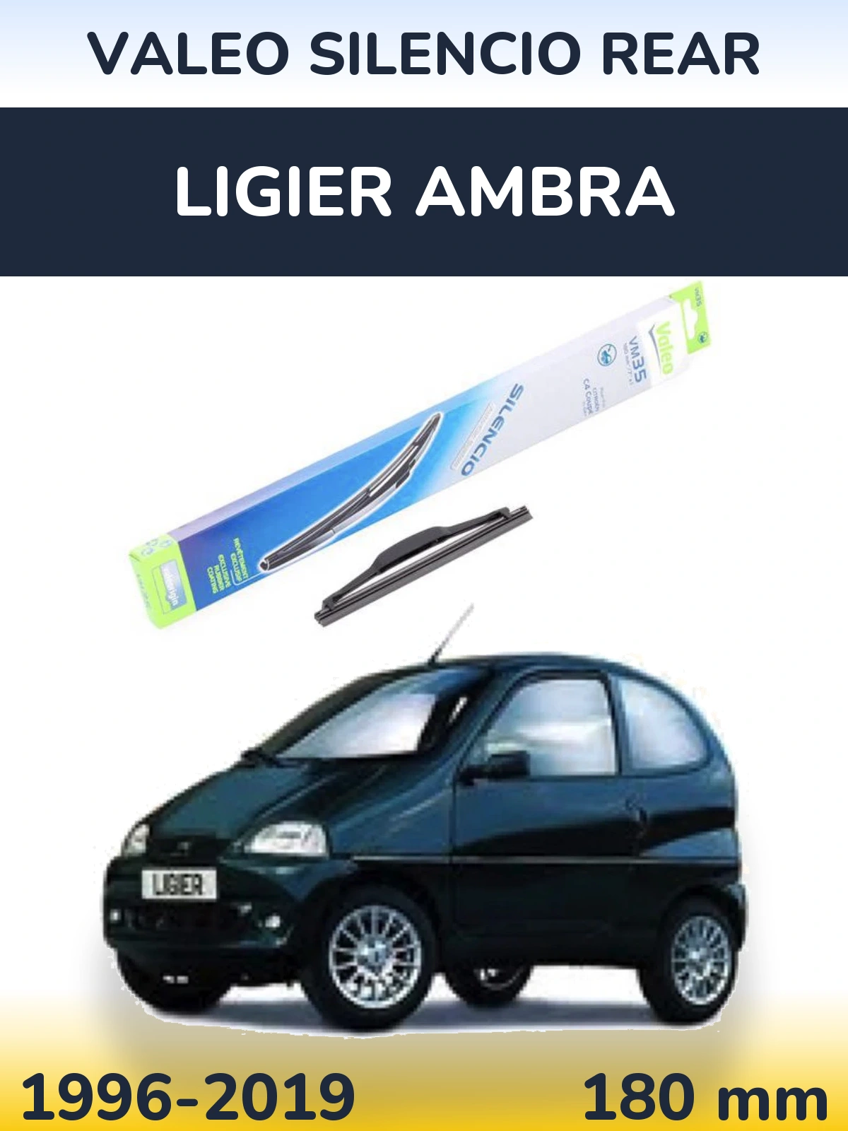 Задний дворник Valeo Silencio Rear 180 мм для Ligier Ambra 1996-2019