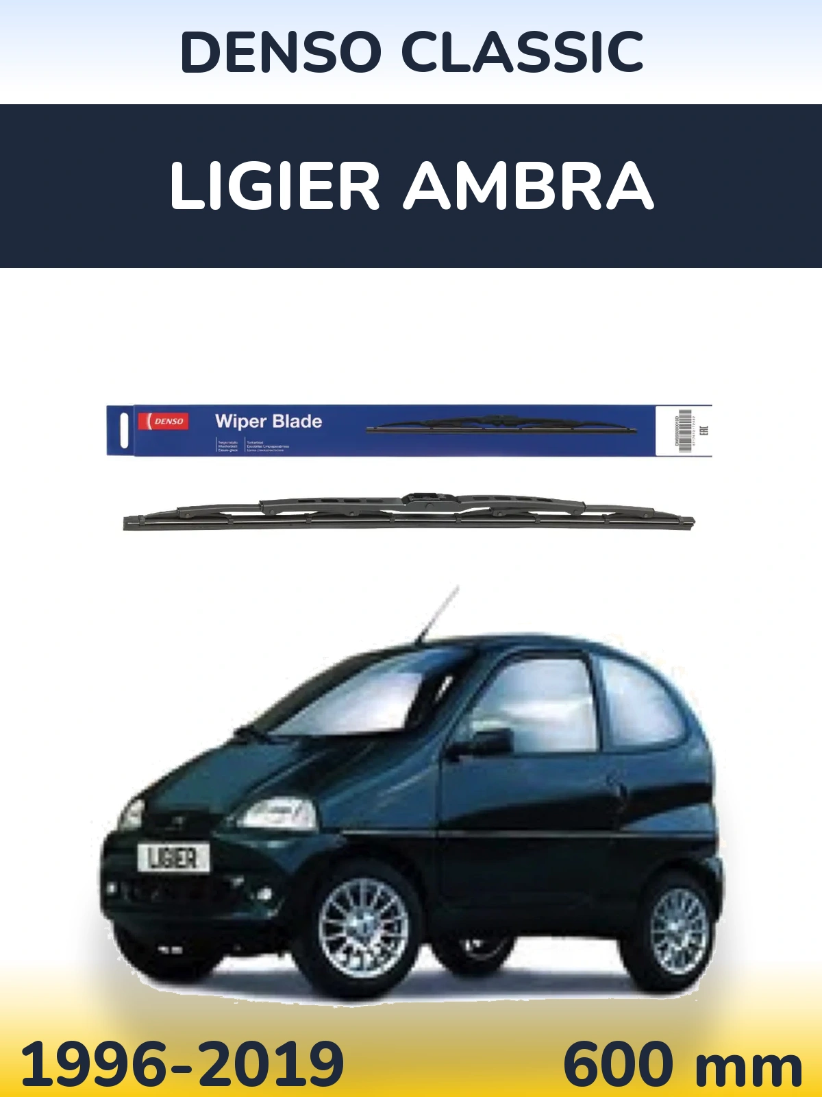 Przednia wycieraczka Denso Classic 600 mm do Ligier Ambra 1996-2019