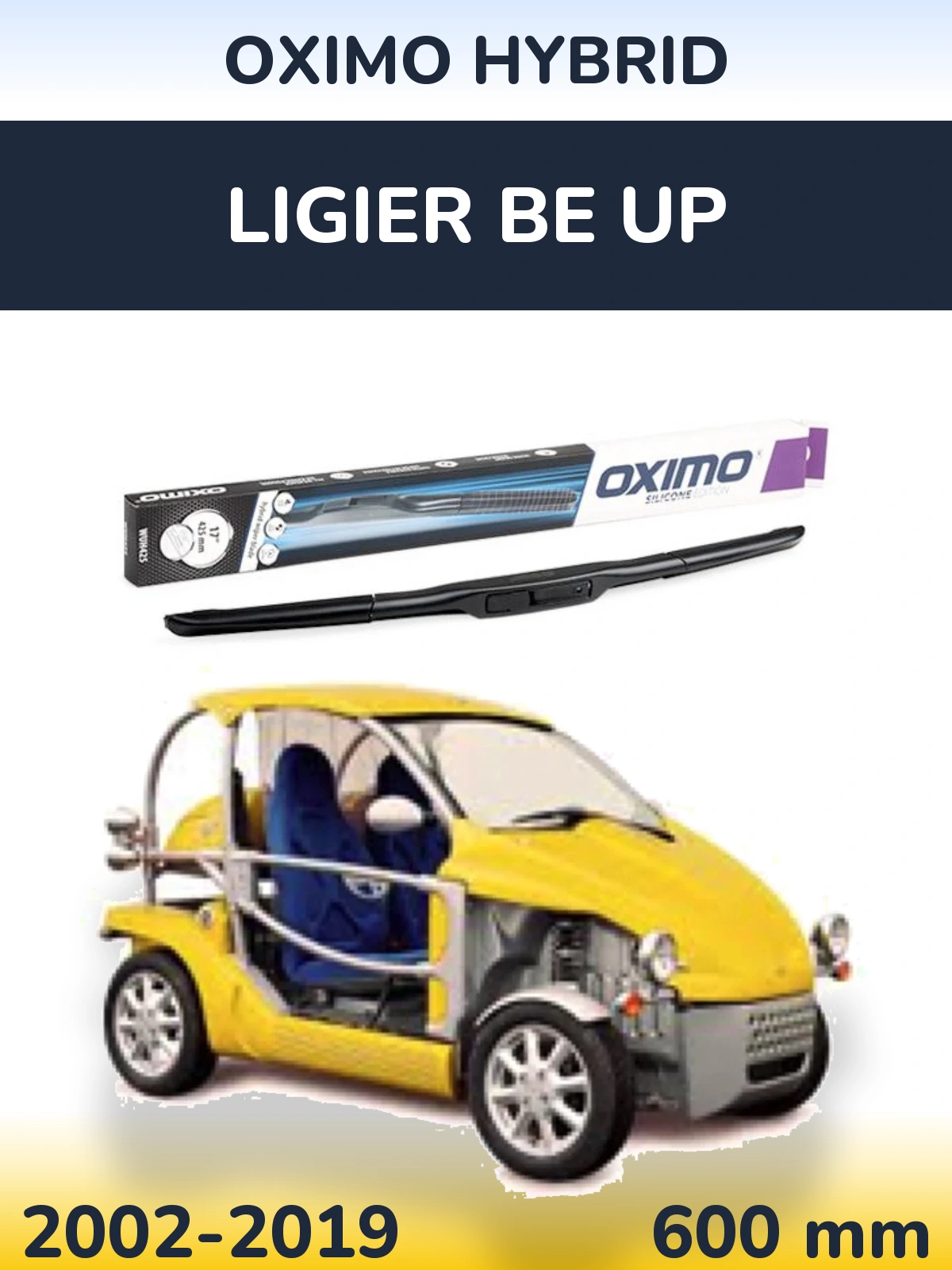 Передний дворник Oximo Hybrid 600 мм для Ligier Be Up 2002-2019