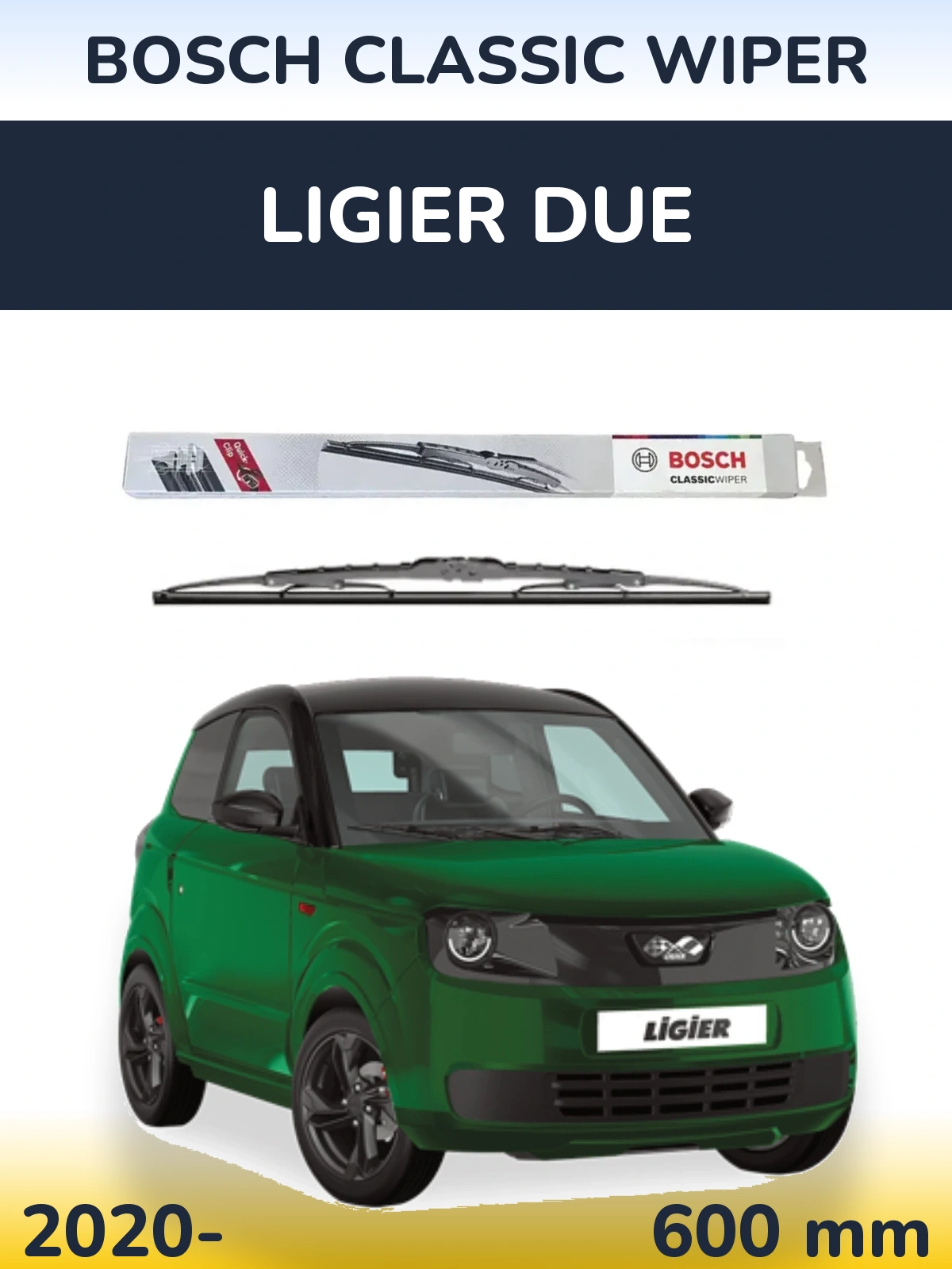 Przednia wycieraczka BOSCH Classic Wiper 600 mm do Ligier Due 2020-2026