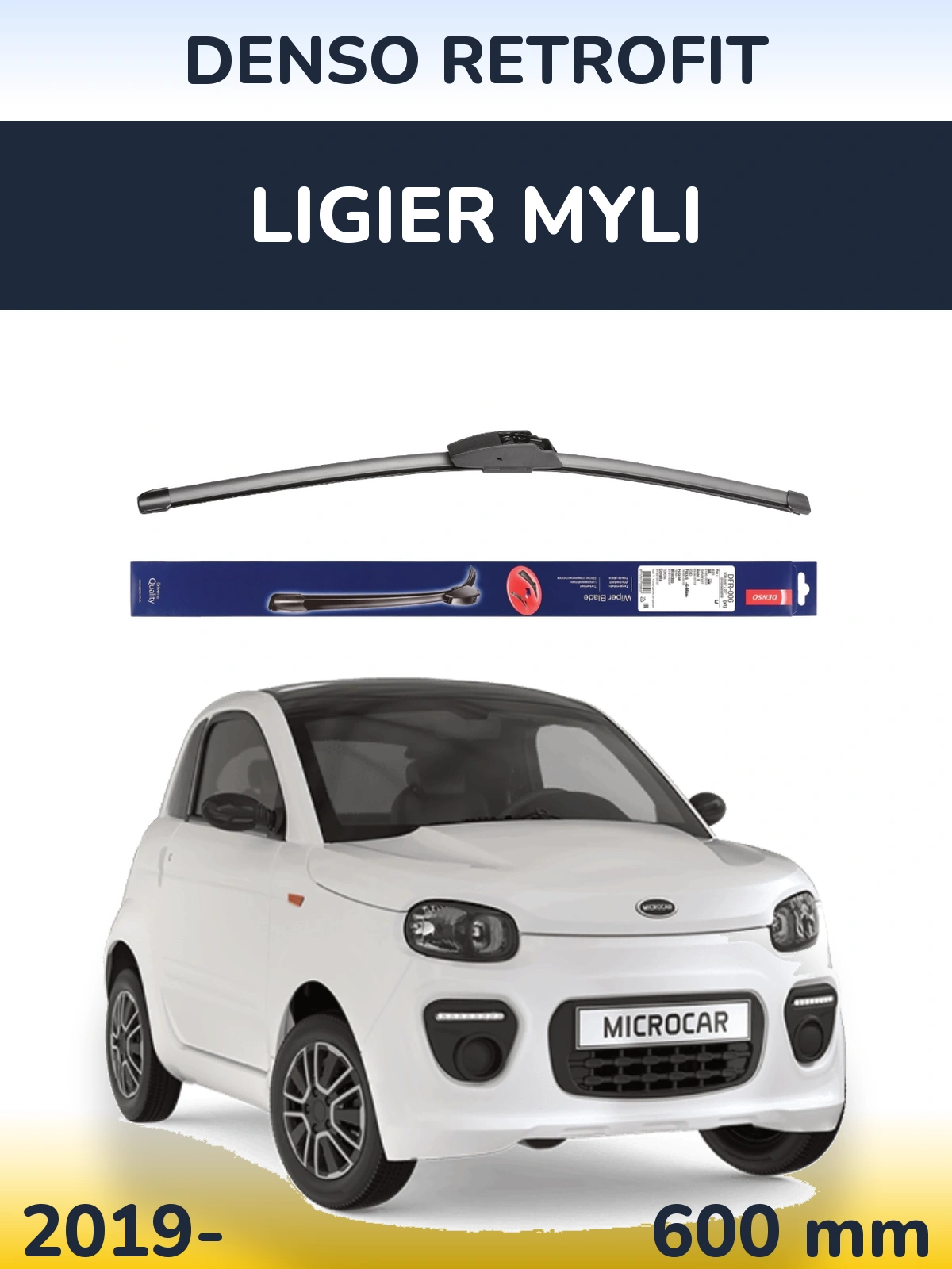 Przednia wycieraczka Denso Retrofit 600 mm do Ligier Myli 2019-2026