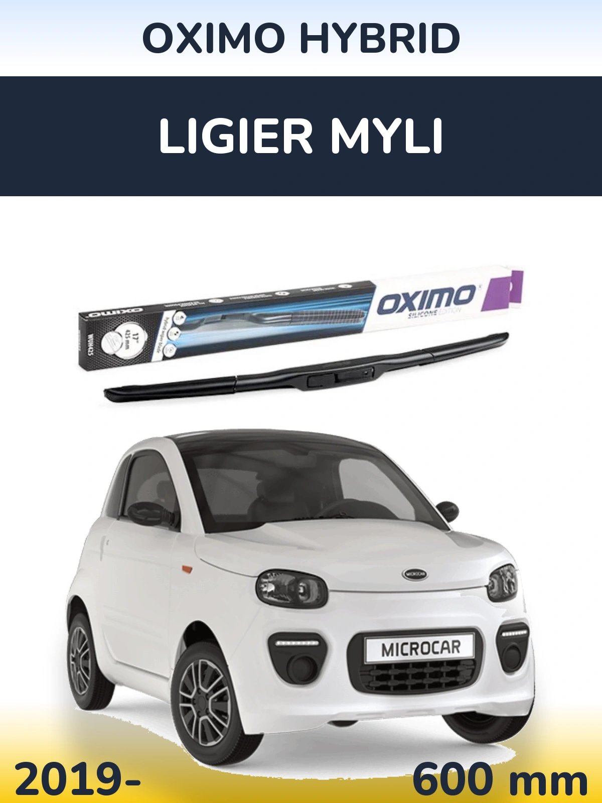 Przednia wycieraczka Oximo Hybrid 600 mm do Ligier Myli 2019-2026