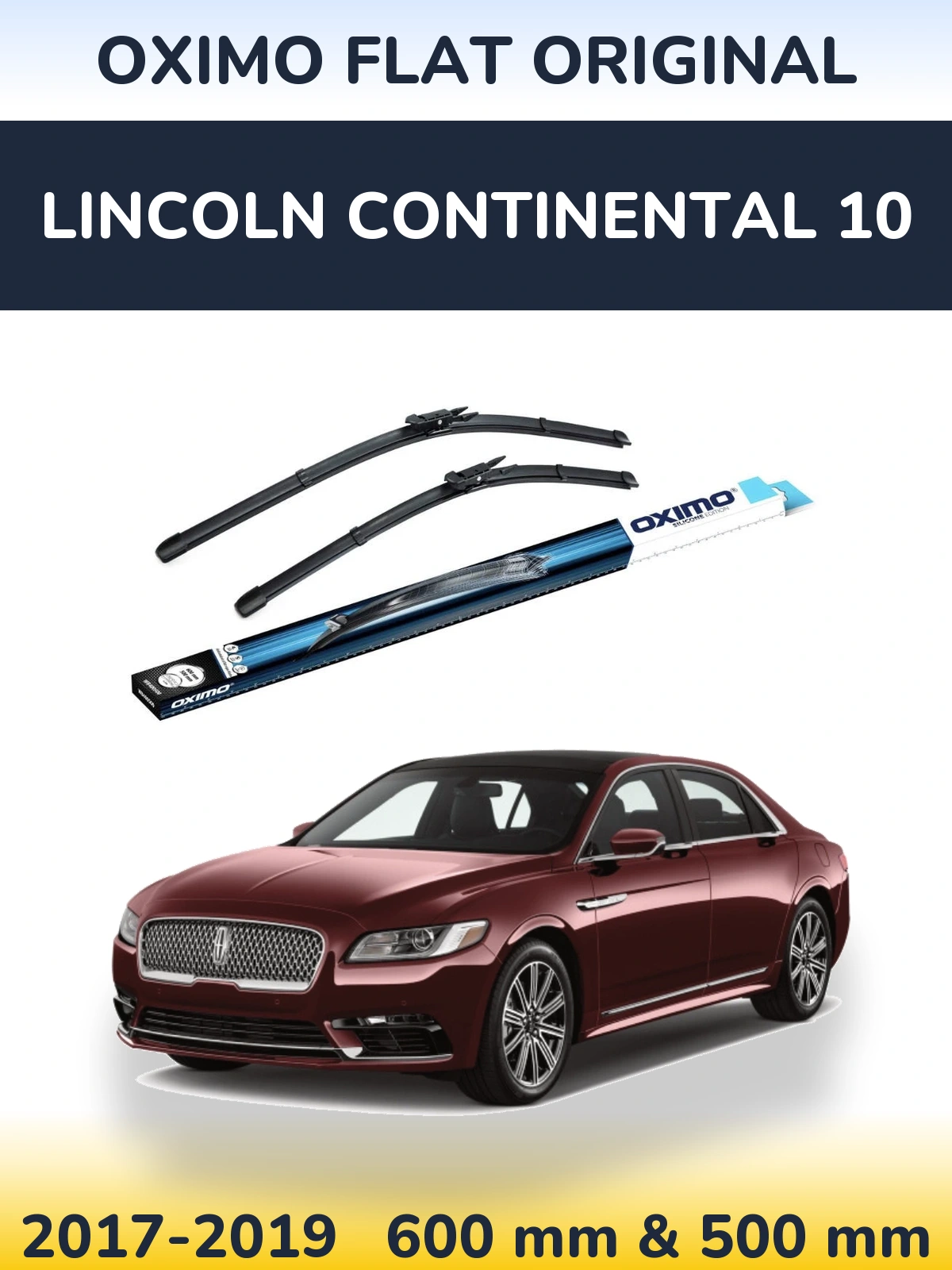 Komplet przednich wycieraczek Oximo Flat Original 600 & 500 mm do Lincoln Continental 10 2017-2019