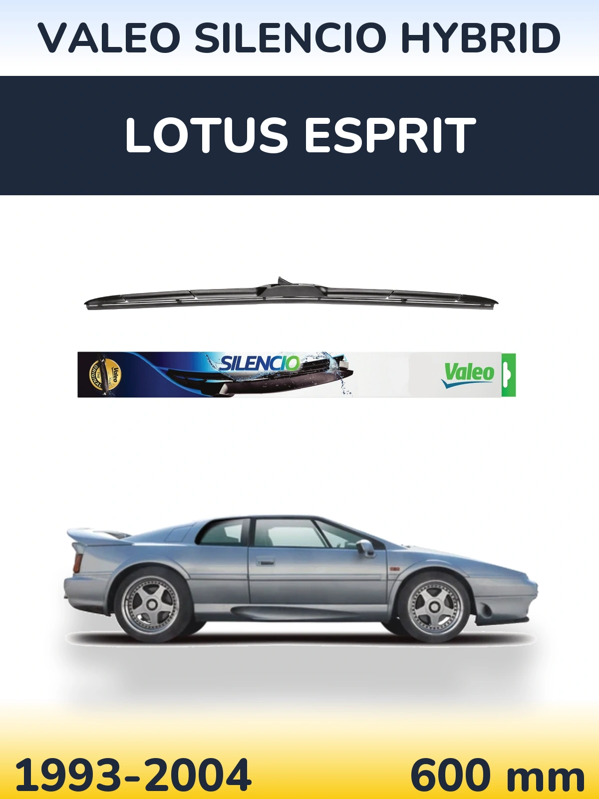 Передний дворник Valeo Silencio Hybrid 600 мм для Lotus Esprit 1993-2004