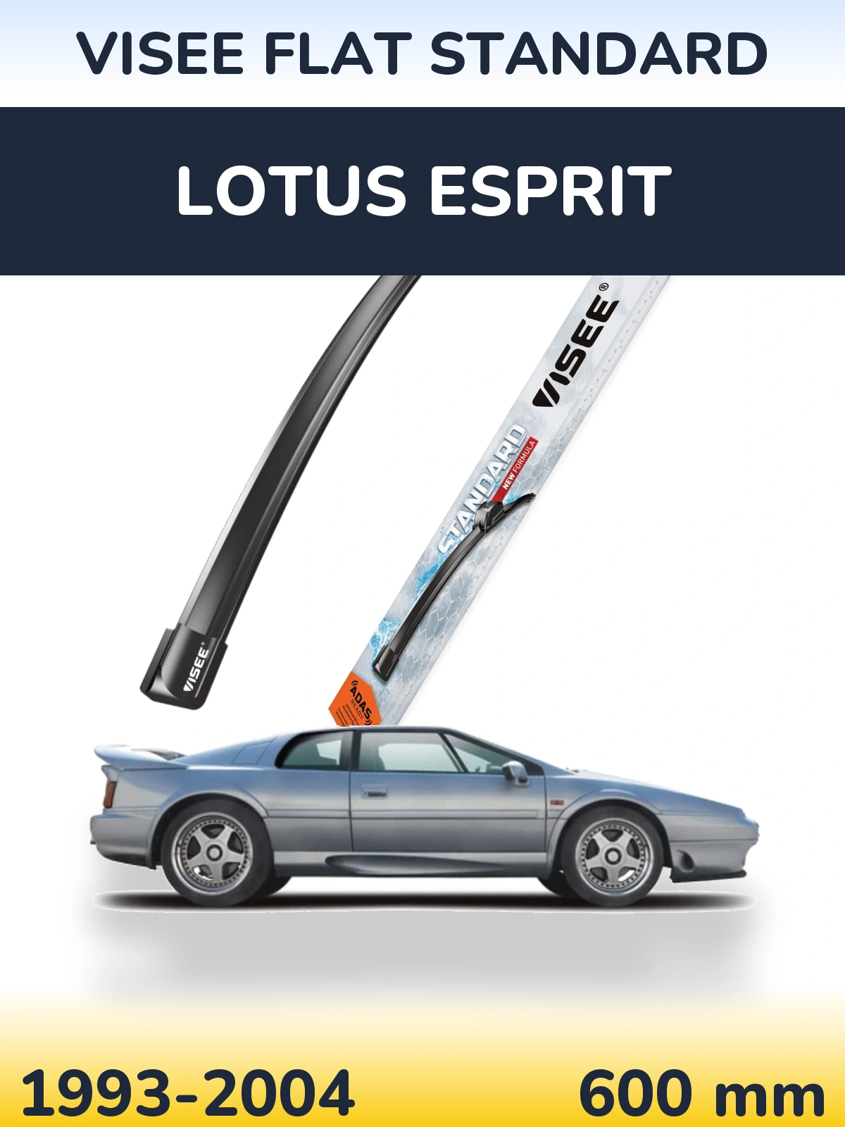 Front wiper blade VISEE FLAT STANDARD 600 mm for Lotus Esprit 1993-2004