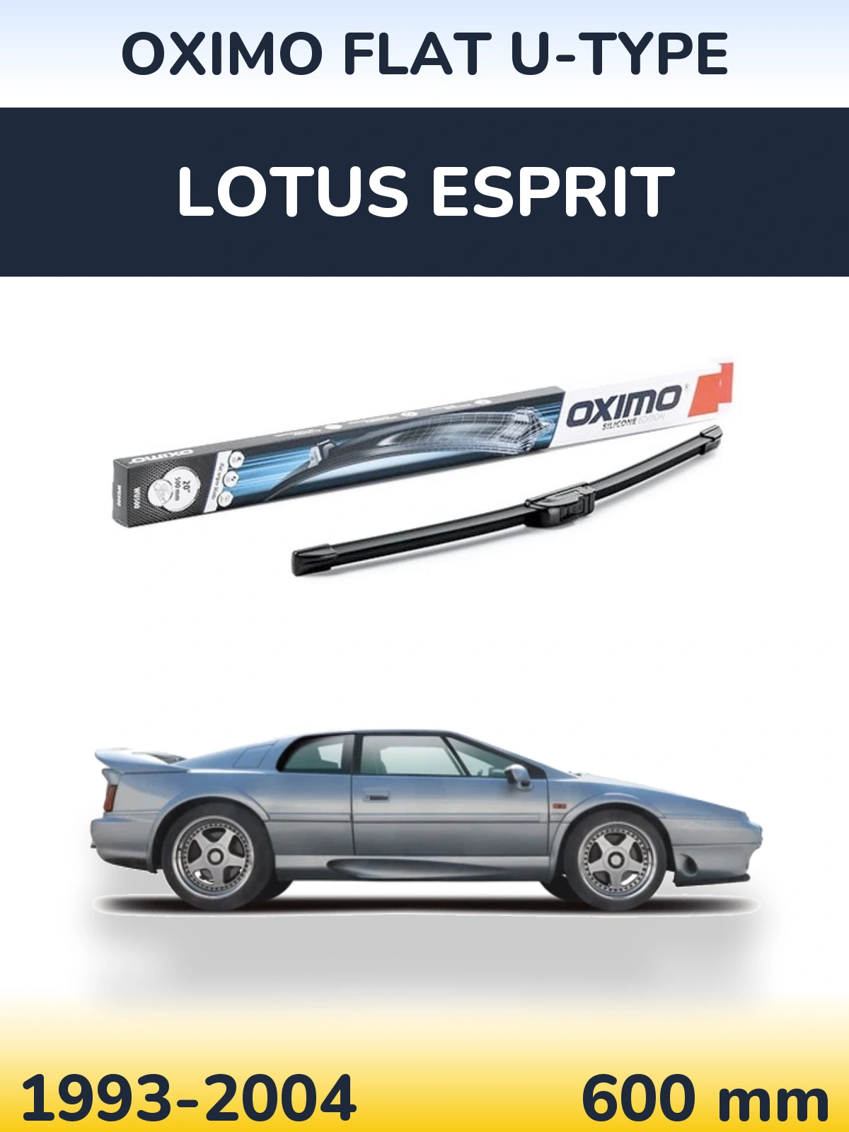 Front wiper blade Oximo Flat U-type 600 mm for Lotus Esprit 1993-2004