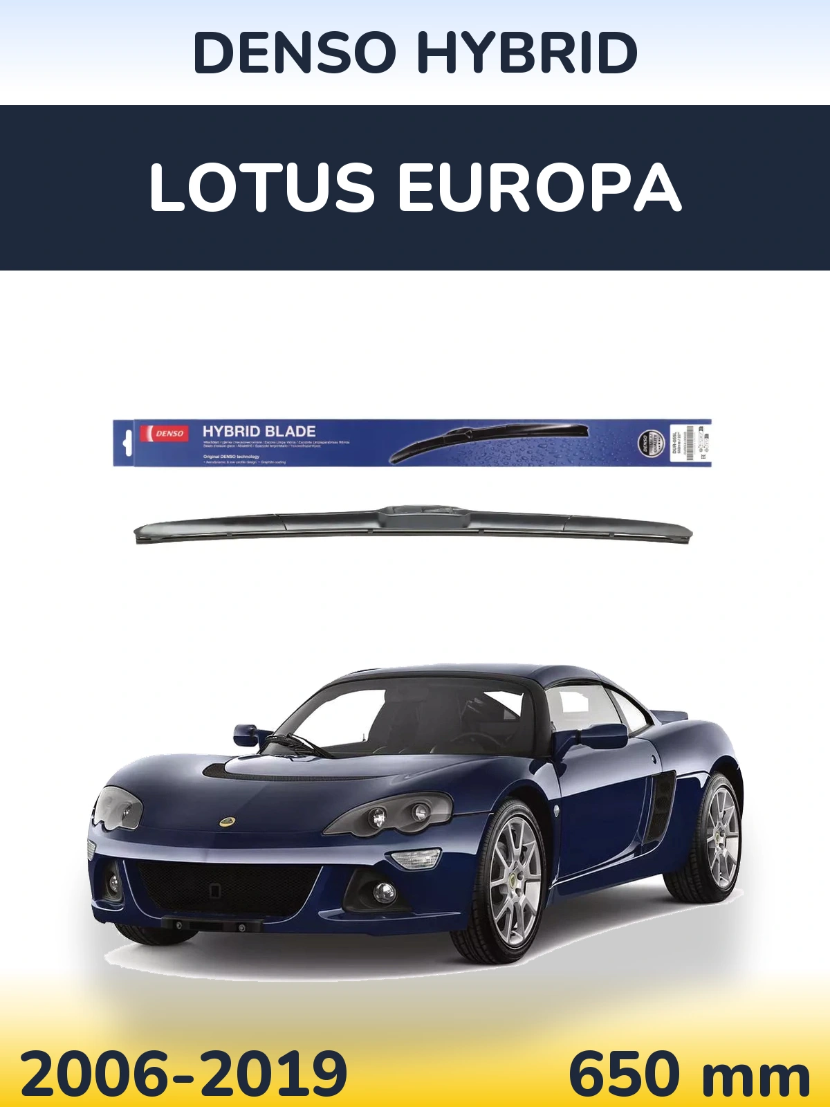 Przednia wycieraczka Denso Hybrid 650 mm do Lotus Europa 2006-2019
