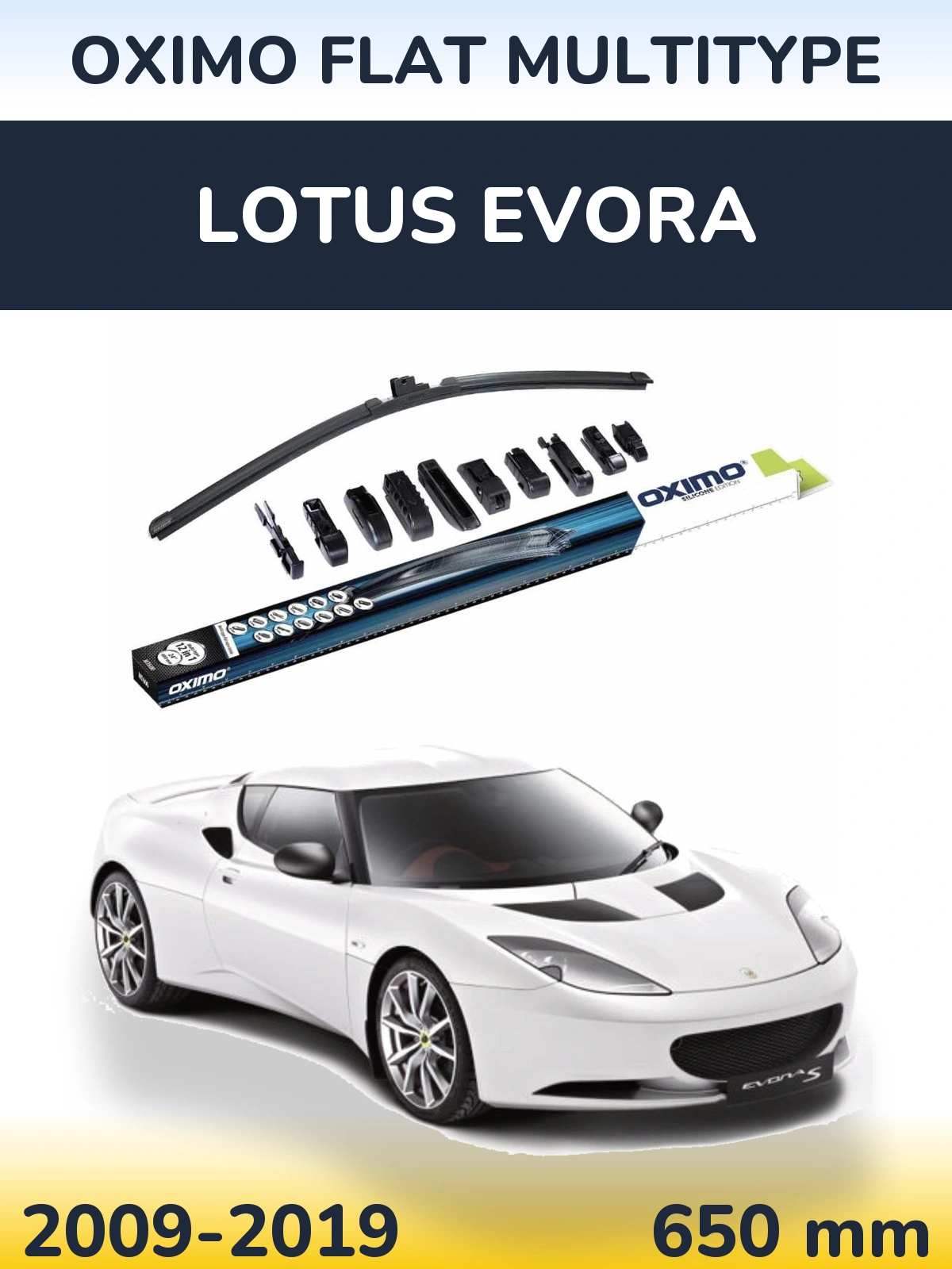 Front wiper blade Oximo Flat MultiTypee 650 mm for Lotus Evora 2009-2019