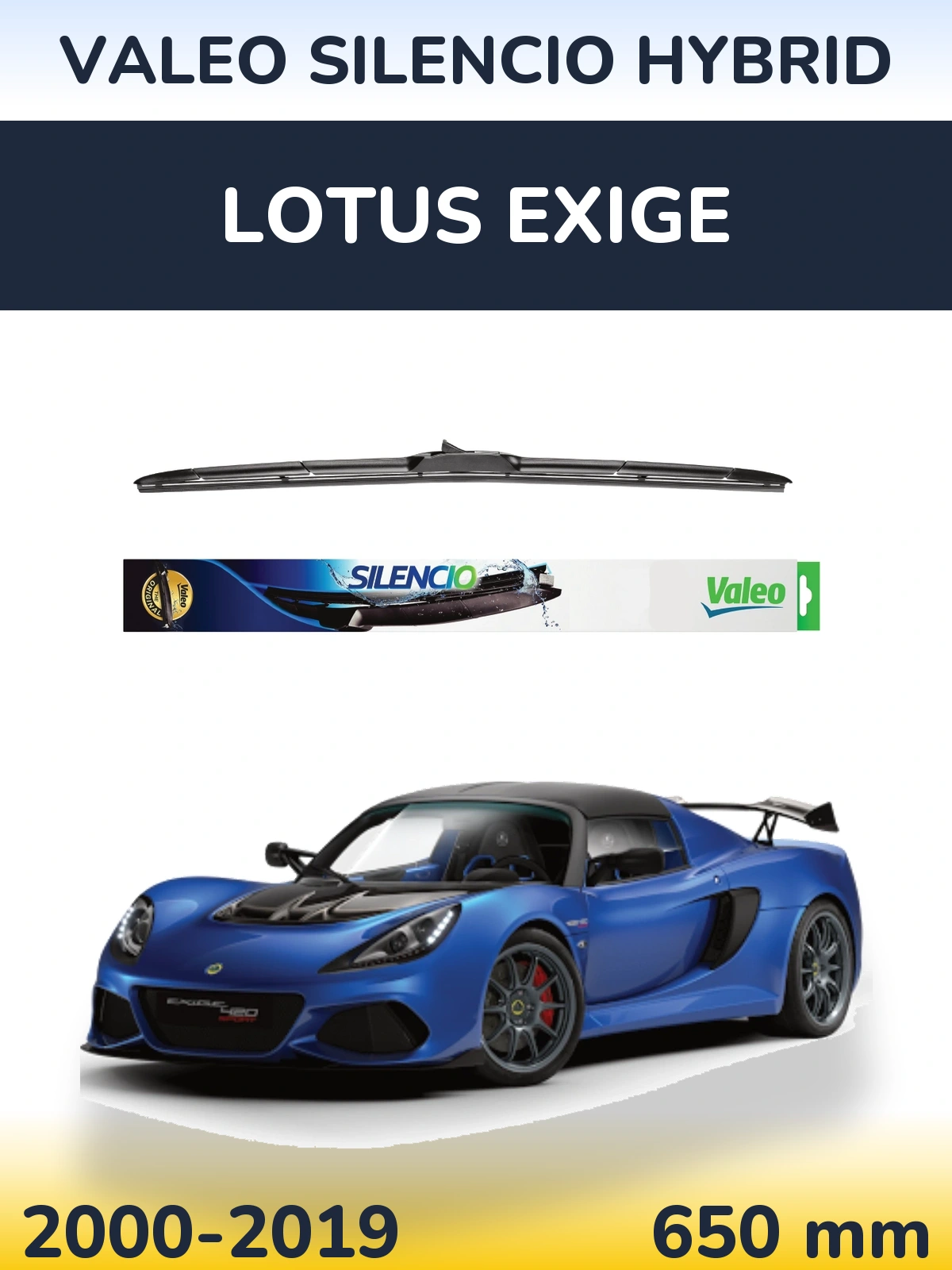 Przednia wycieraczka Valeo Silencio Hybrid 650 mm do Lotus Exige 2000-2019