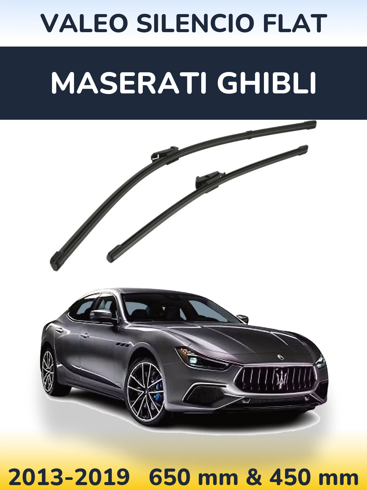 Комплект передних дворников Valeo Silencio Flat 650 & 450 мм для Maserati Ghibli 2013-2019