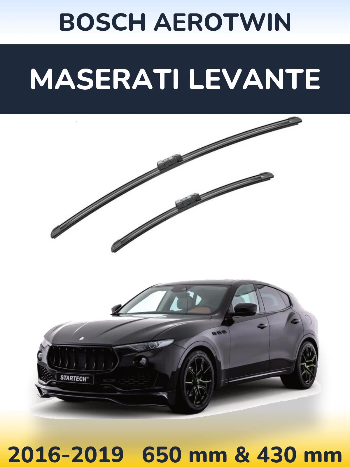 Комплект передних дворников BOSCH AeroTwin 650 & 430 мм для Maserati Levante 2016-2019