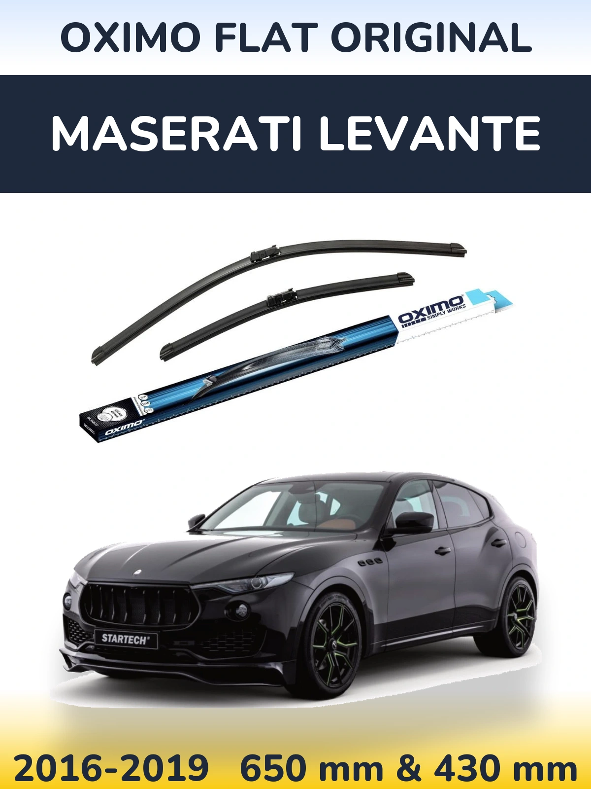 Комплект передних дворников Oximo Flat Original 650 & 430 мм для Maserati Levante 2016-2019