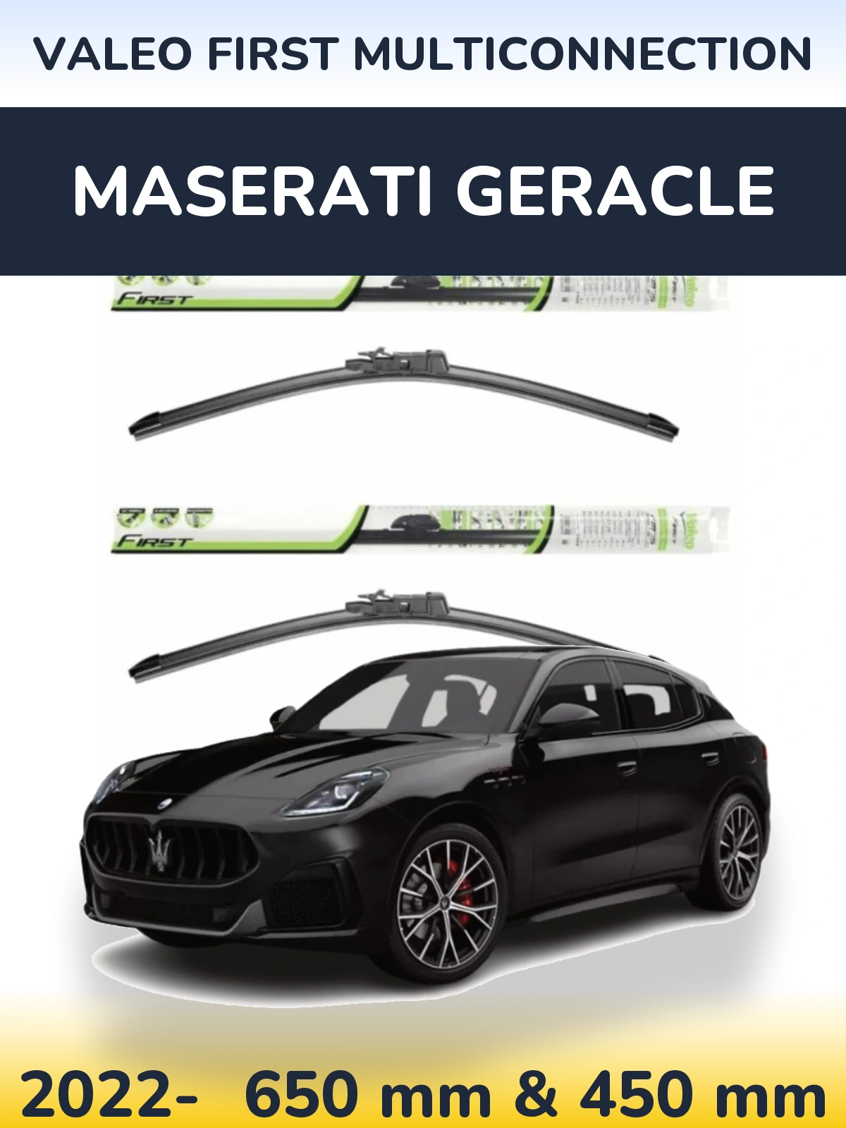 Komplet przednich wycieraczek Valeo First MultiConnection 650 & 450 mm do Maserati Geracle 2022-2026