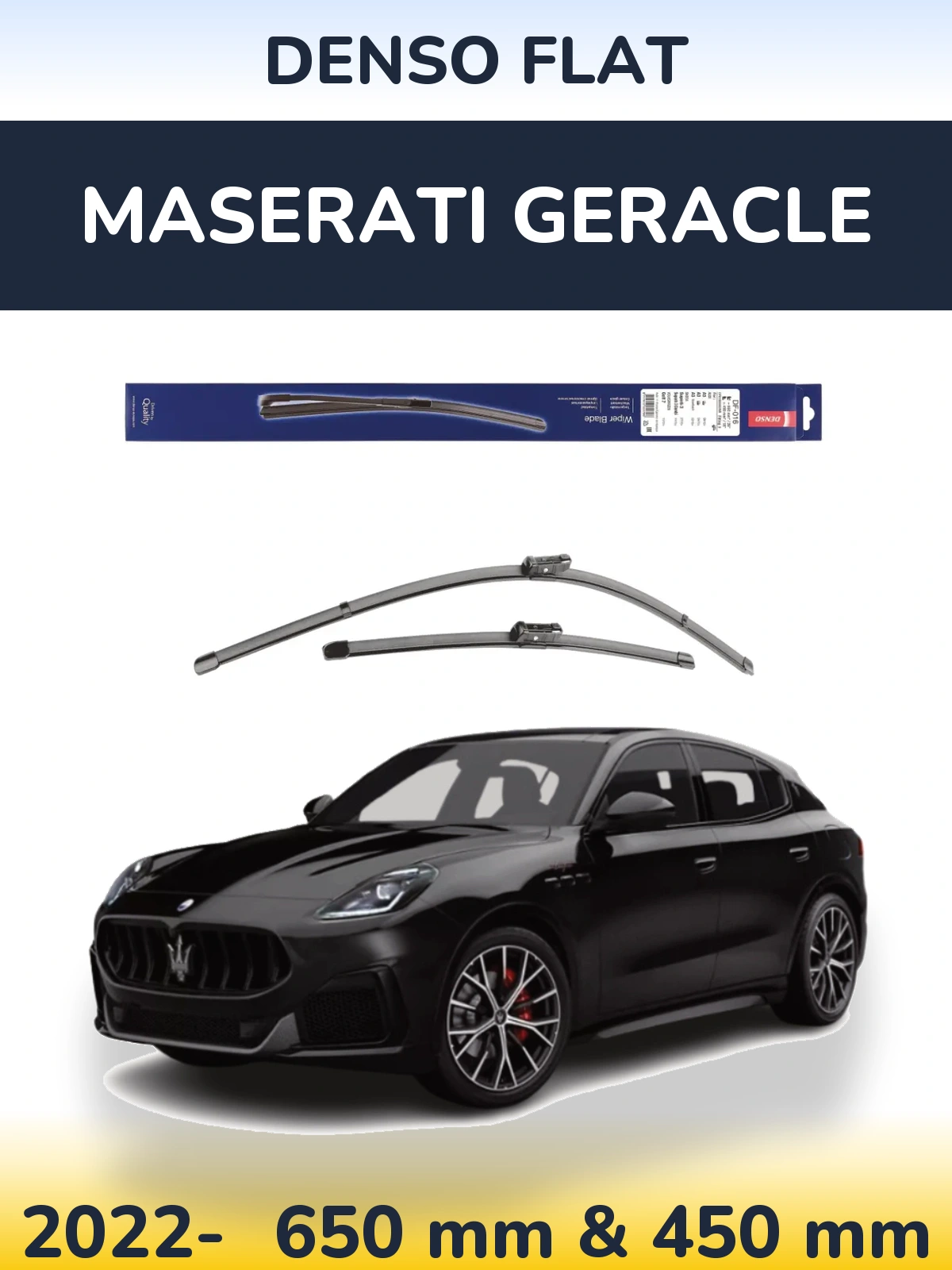 Komplet przednich wycieraczek Denso Flat 650 & 450 mm do Maserati Geracle 2022-2026