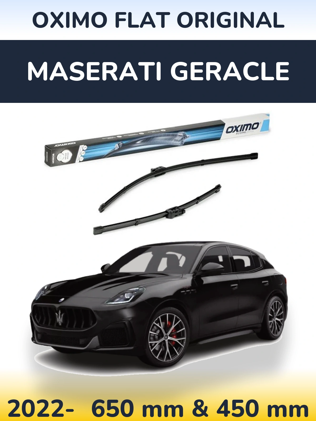 Komplet przednich wycieraczek Oximo Flat Original 650 & 450 mm do Maserati Geracle 2022-2026