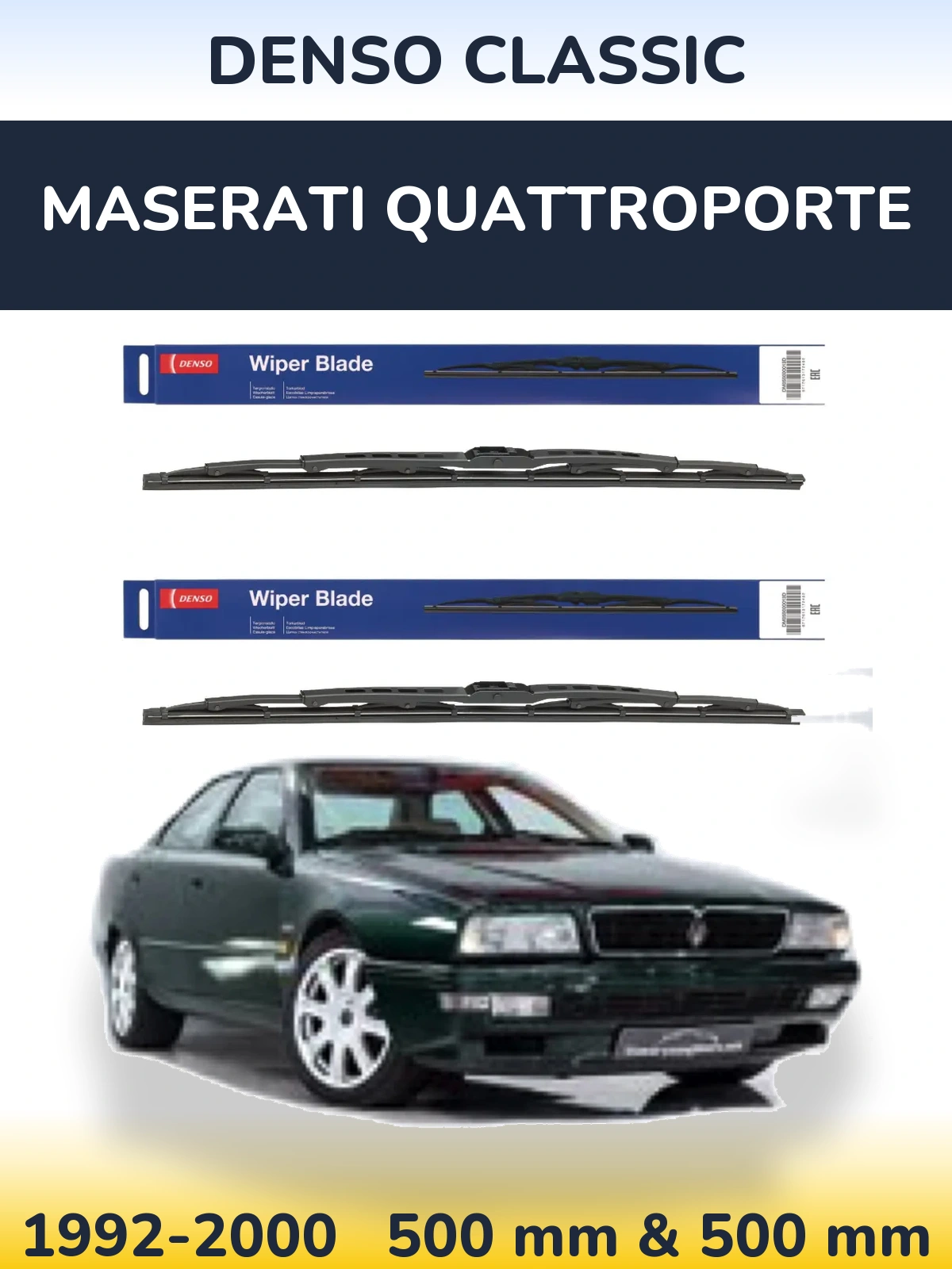 Комплект передніх щіток Denso Classic 500 & 500 мм для Maserati Quattroporte 1992-2000