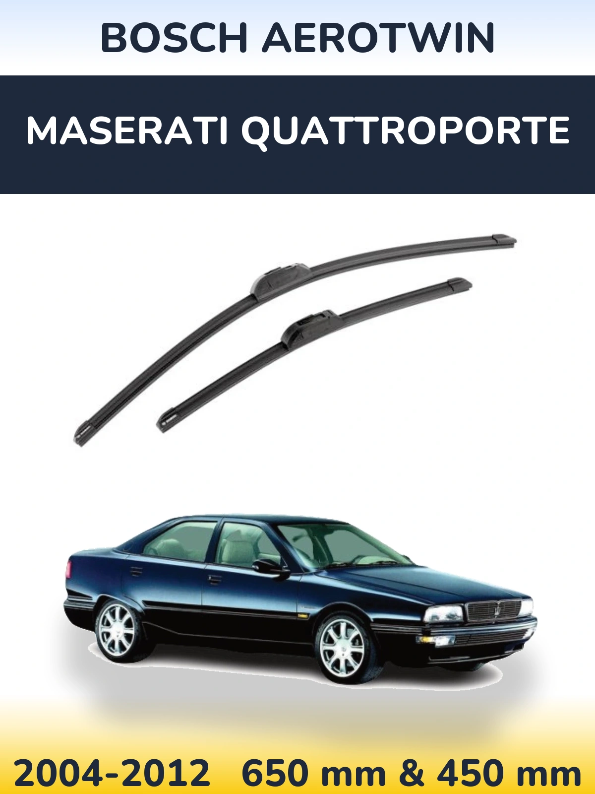 Komplet przednich wycieraczek BOSCH AeroTwin 650 & 450 mm do Maserati Quattroporte 2004-2012