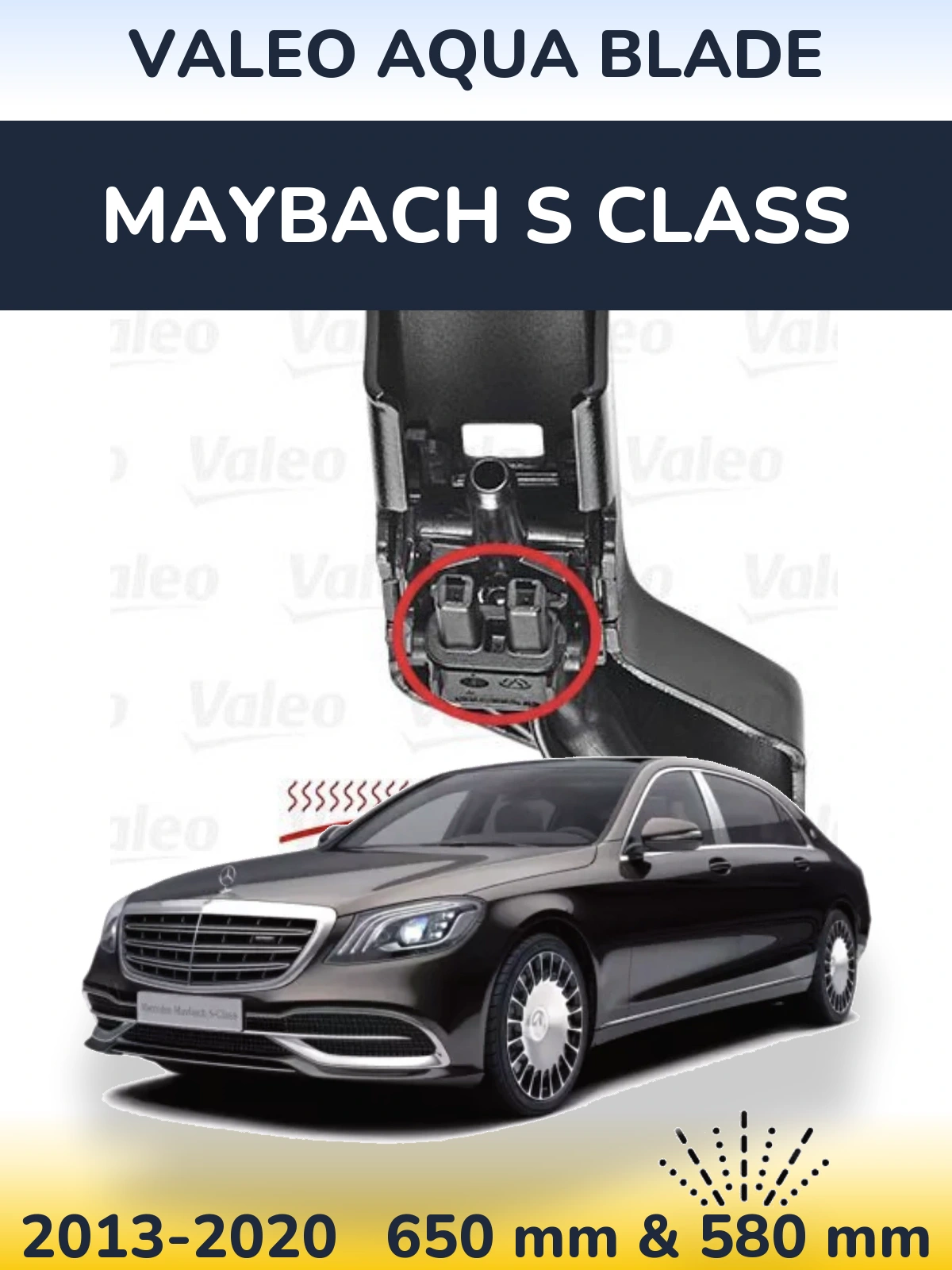 Komplet przednich wycieraczek Valeo Aqua Blade 650 & 580 mm do Maybach Klasa S 2013-2020