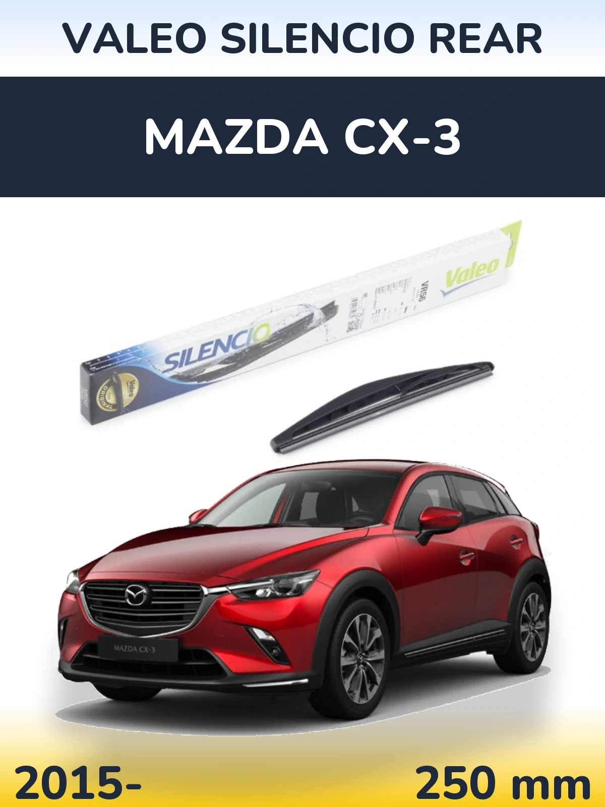 Rear wiper blade Valeo Silencio Rear 240 mm for Mazda CX-3 2015-2026