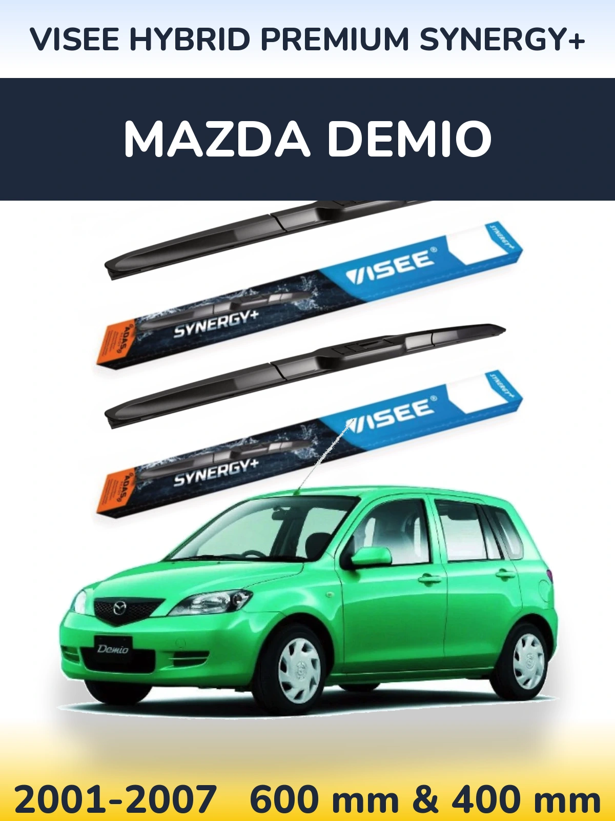 Комплект передних дворников VISEE HYBRID PREMIUM SYNERGY+ 600 & 400 мм для Mazda Demio 2001-2007