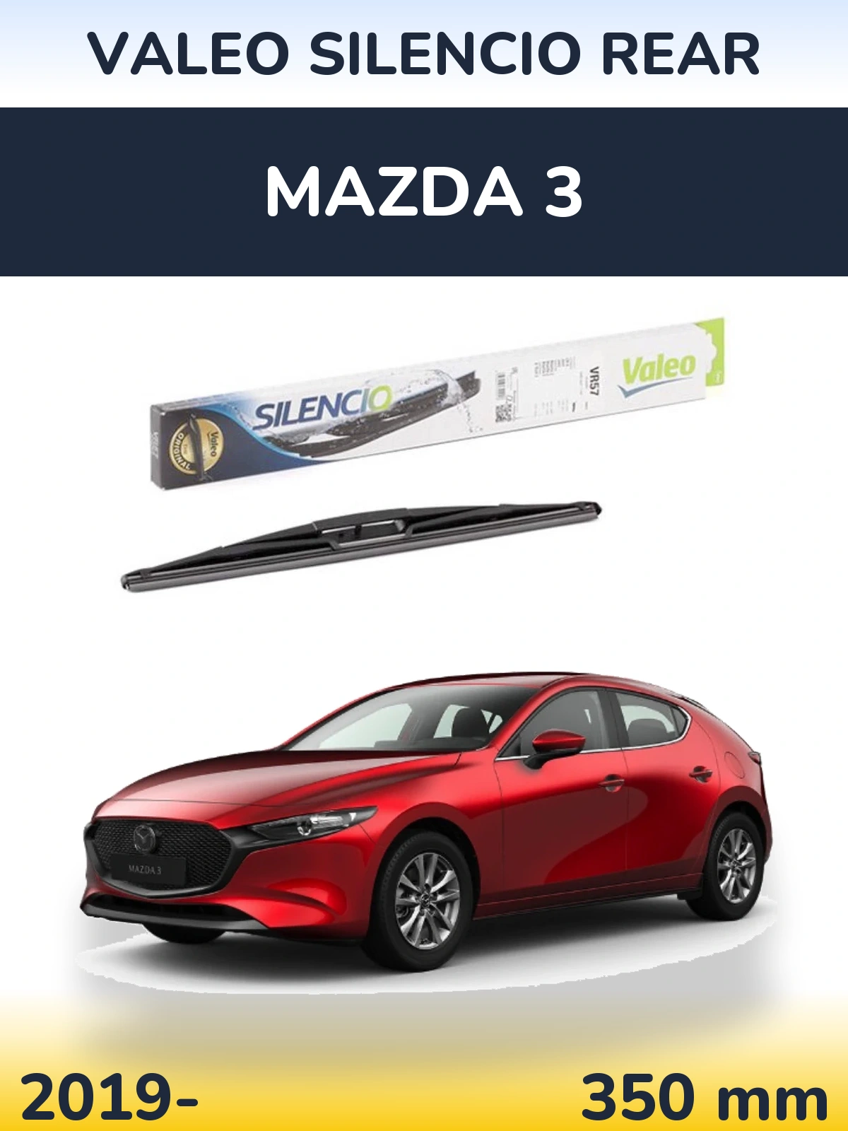 Rear wiper blade Valeo Silencio Rear 345 mm for Mazda 3 2019-2026