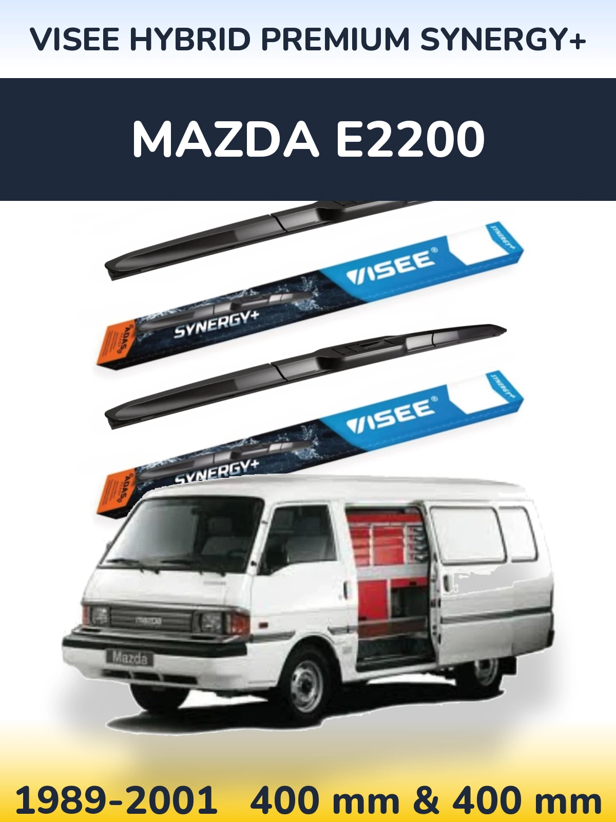 Комплект передних дворников VISEE HYBRID PREMIUM SYNERGY+ 400 & 400 мм для Mazda E2200 1989-2001