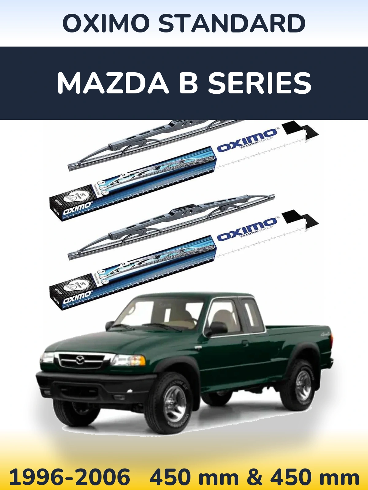 Комплект передних дворников Oximo Standard 450 & 450 мм для Mazda B Series 1996-2006