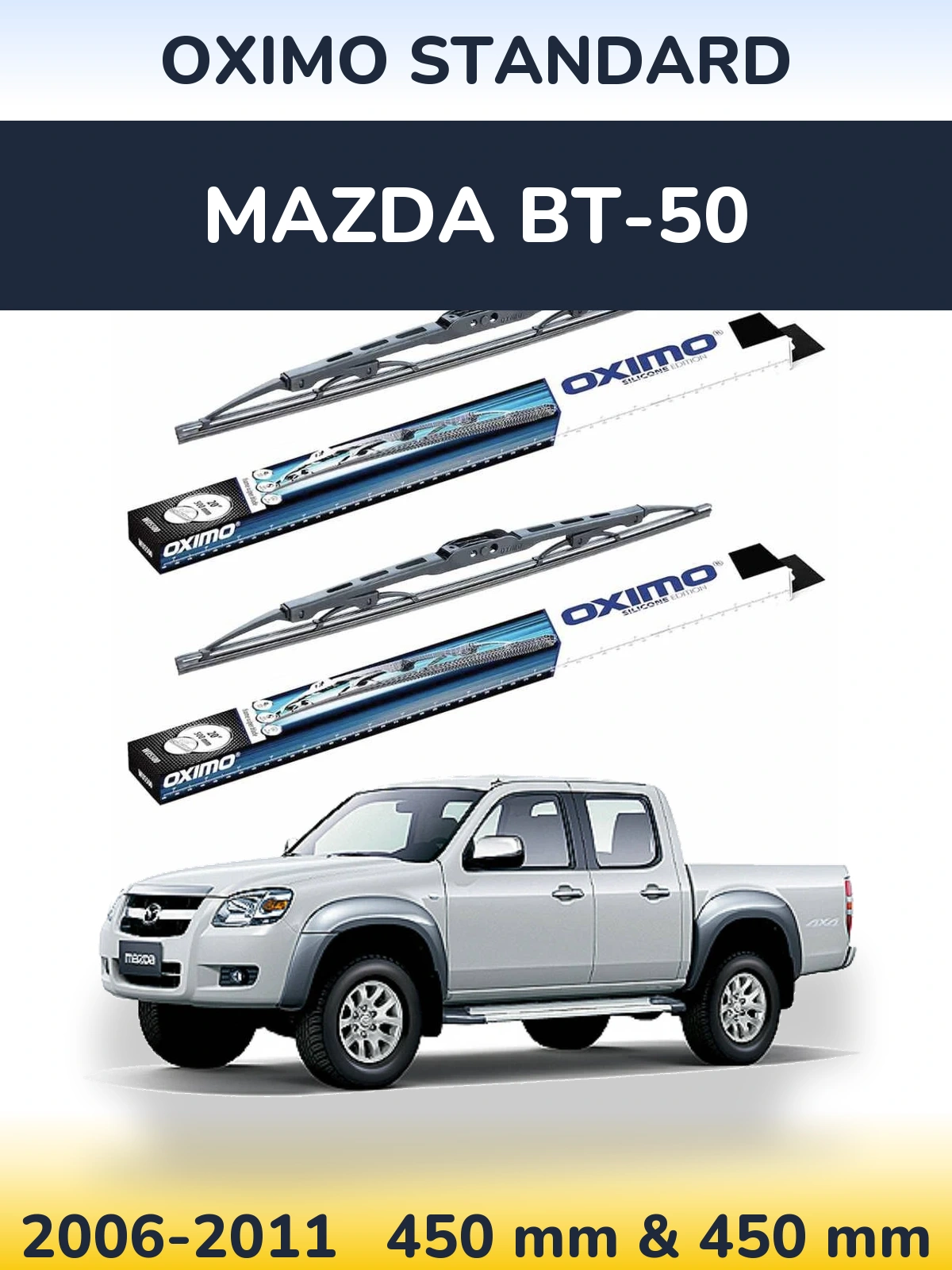 Komplet przednich wycieraczek Oximo Standard 450 & 450 mm do Mazda BT-50 2006-2011