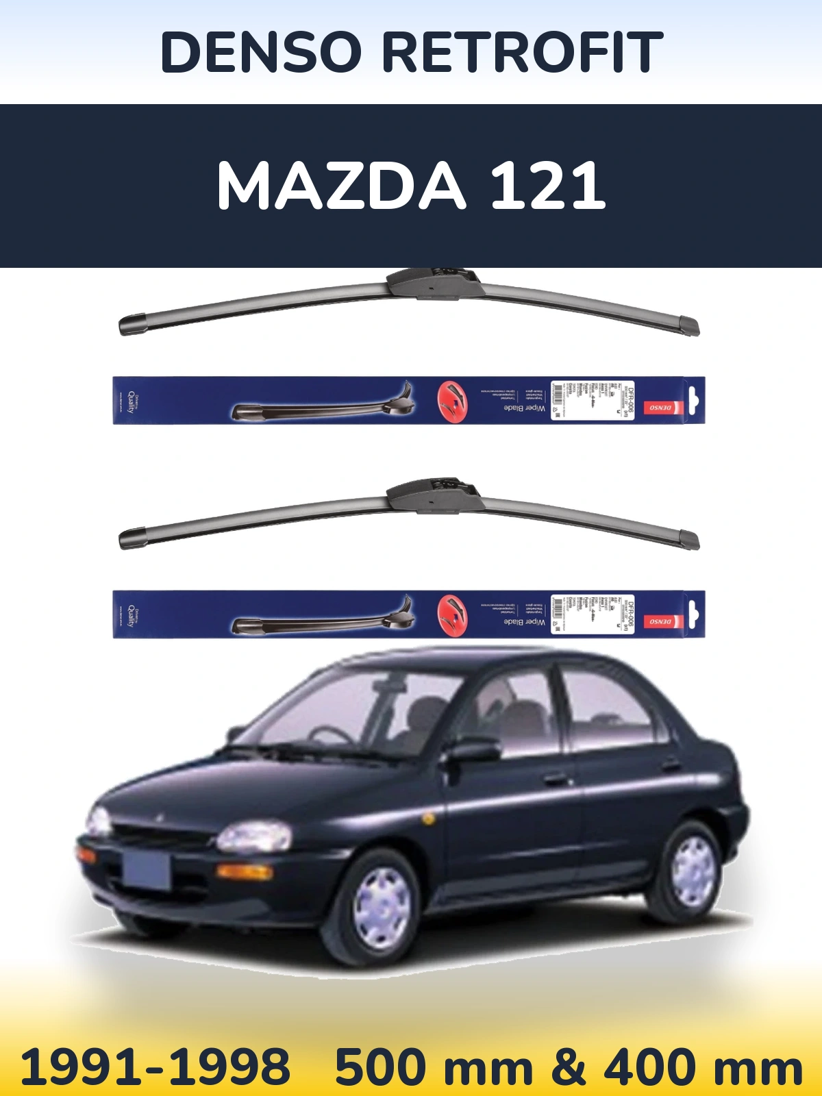 Комплект передніх щіток Denso Retrofit 500 & 400 мм для Mazda 121 1991-1998