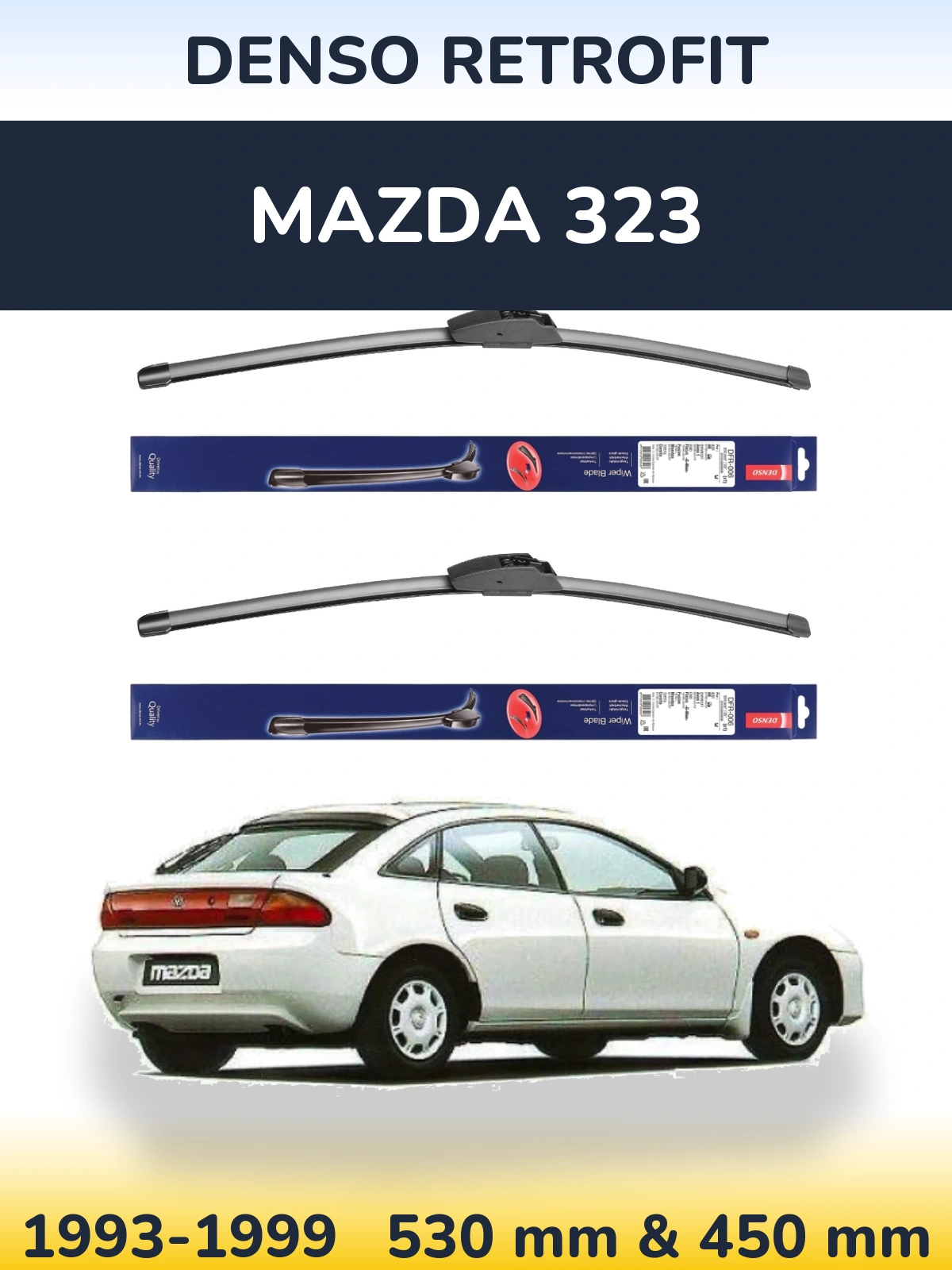 Комплект передних дворников Denso Retrofit 530 & 450 мм для Mazda 323 1993-1999