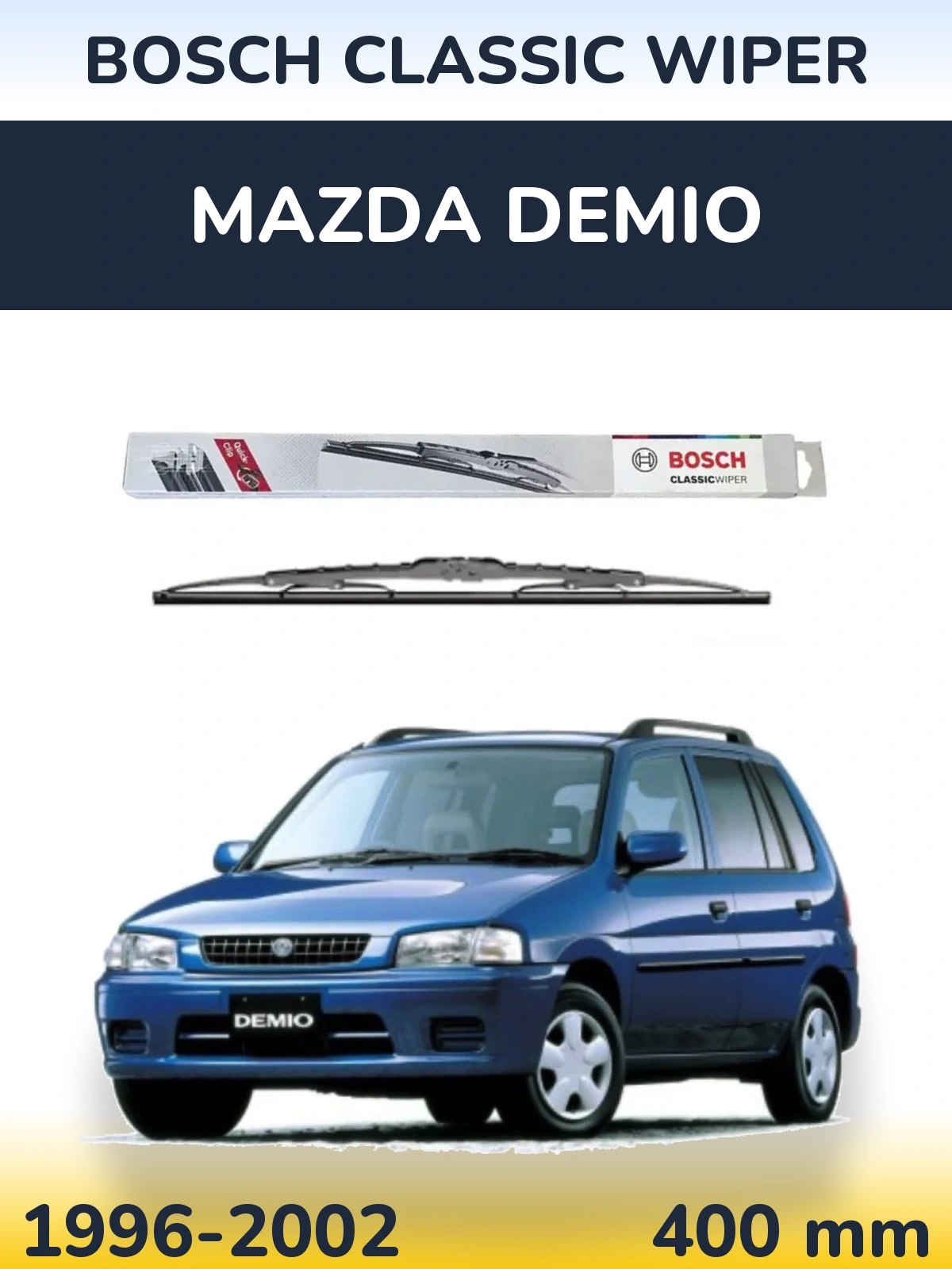 Rear wiper blade BOSCH Classic Wiper 400 mm for Mazda Demio 1996-2002